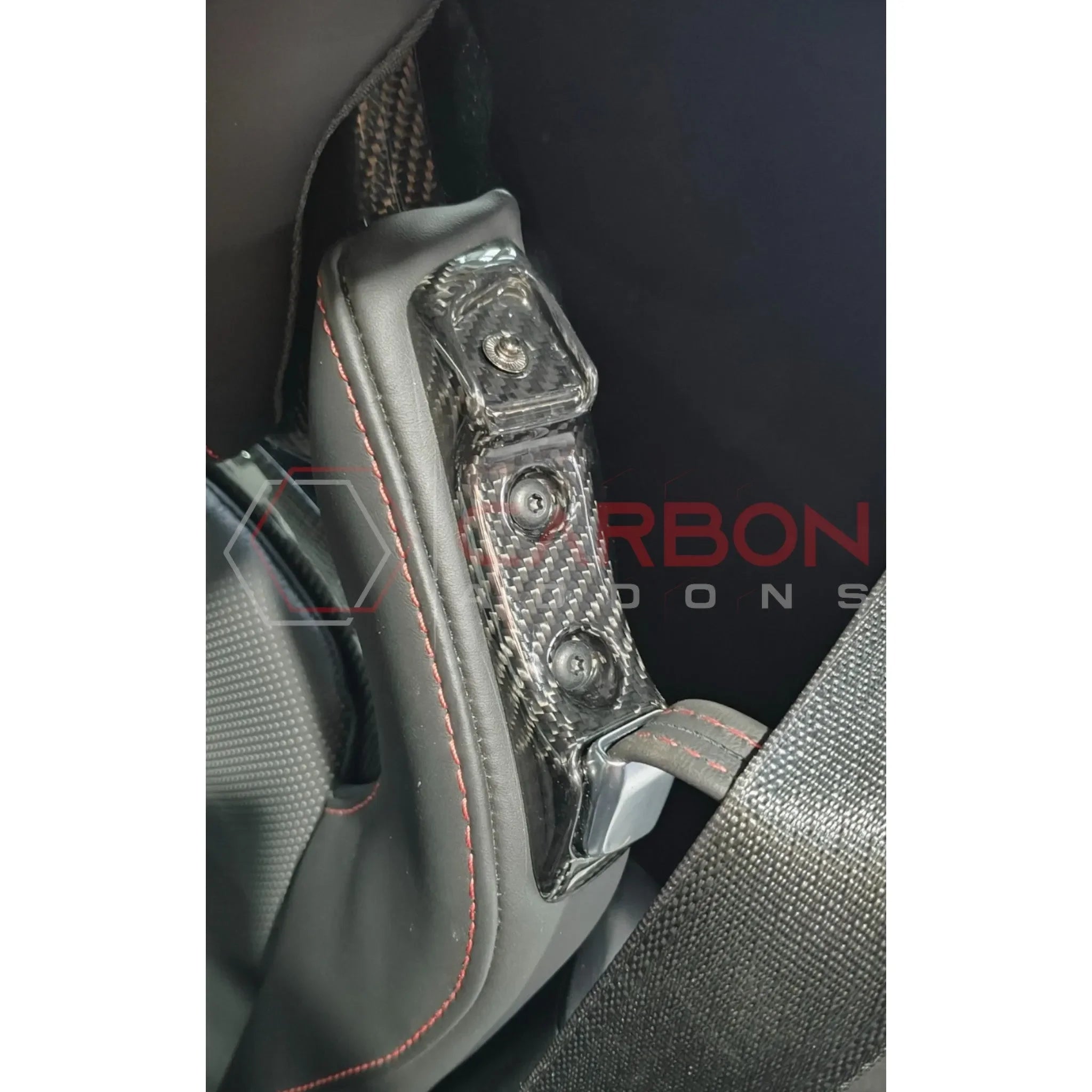 C8 Corvette Real Carbon Fiber Seat Belt Holder Buckle Replacements | GT2 & Competition Sport Seats (2020–Present)
