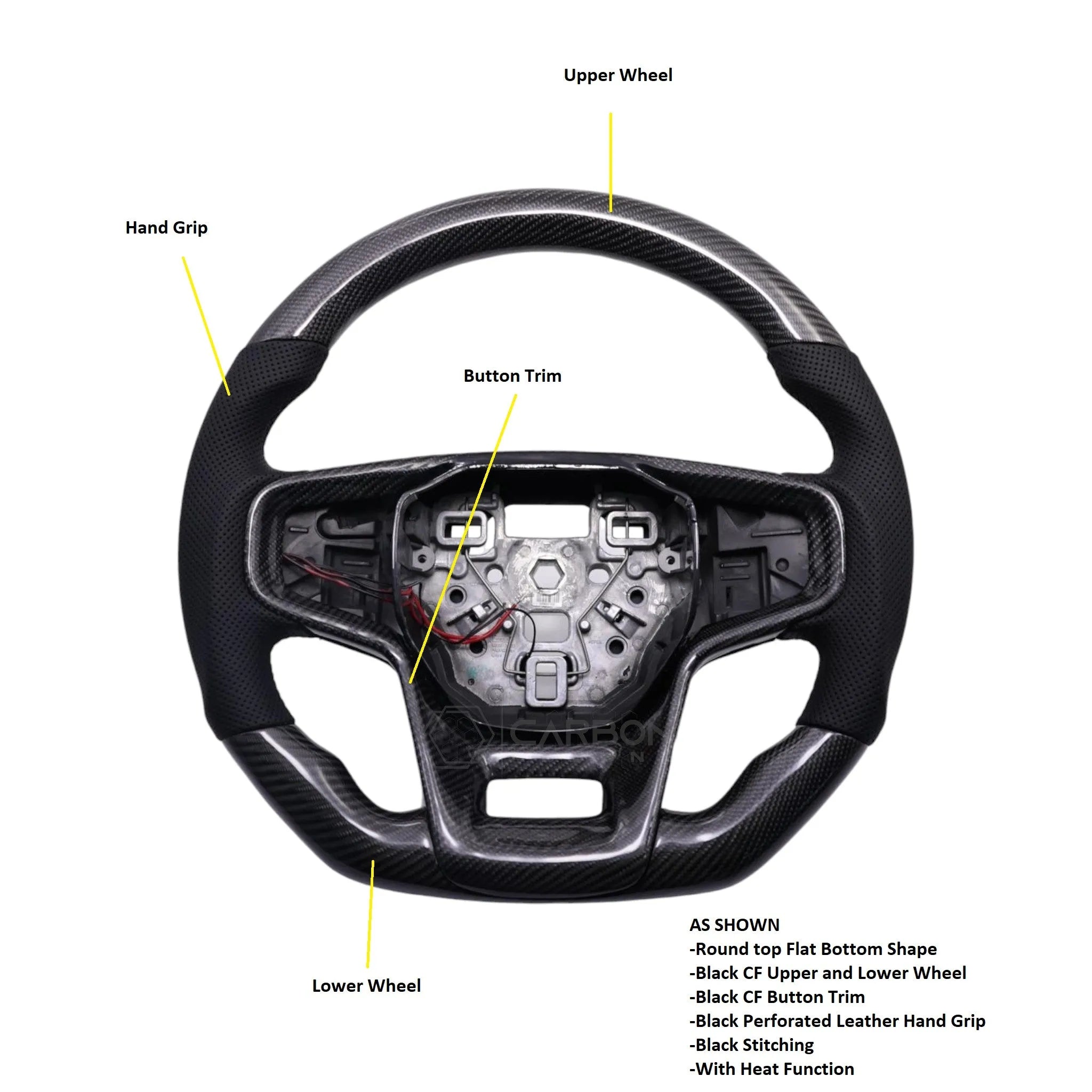 2021+ Bronco Customizable Carbon Fiber Steering Wheel