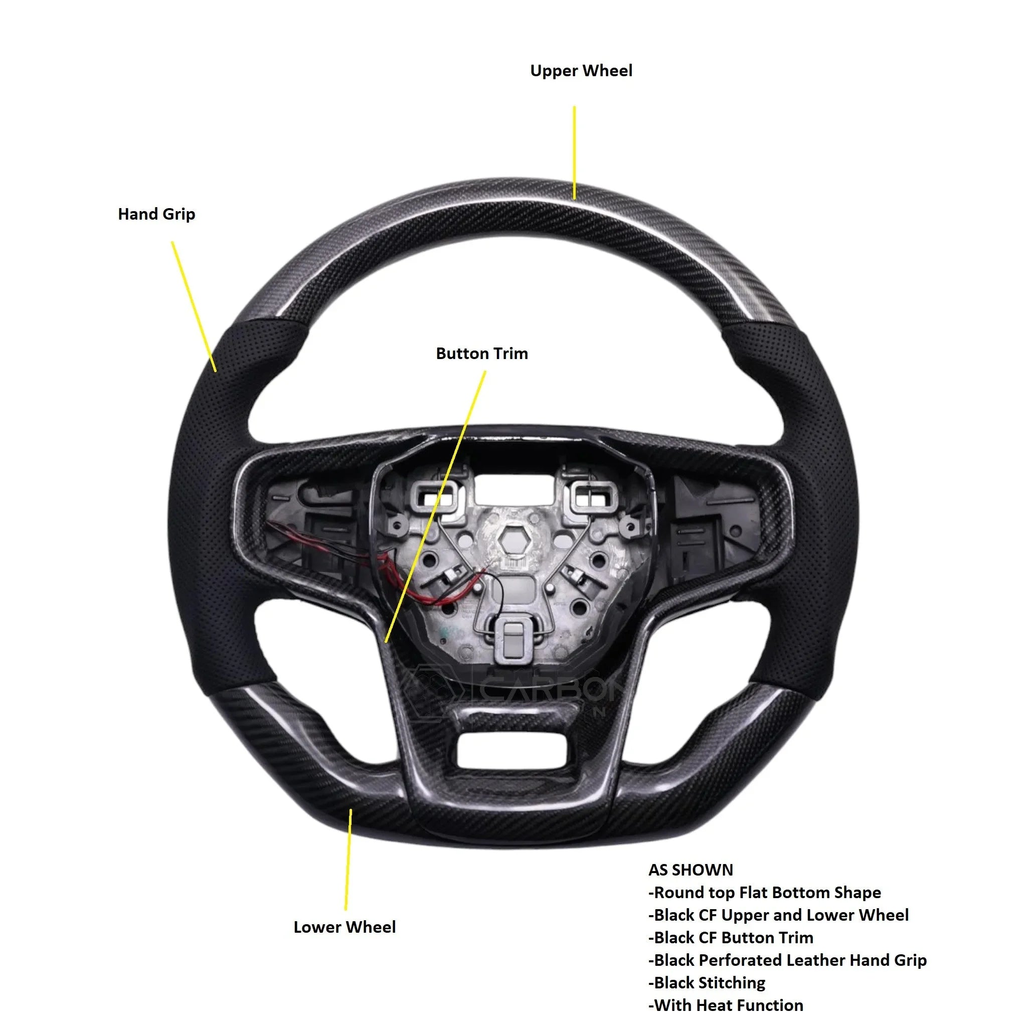 Customizable Carbon Fiber Steering Wheel For 2021+ Bronco