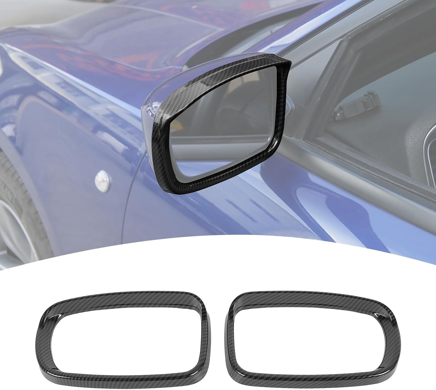 2011–2024 Dodge Charger / Chrysler 300 Carbon Fiber Side Mirror Rain Visor Eyebrow Covers – Real Dry Carbon Fiber (2pcs)