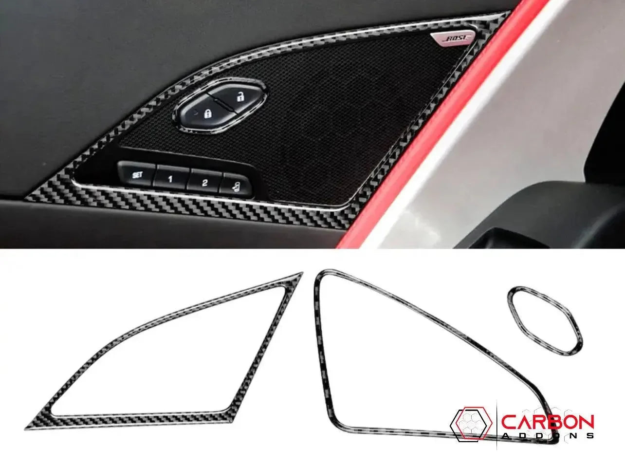C7 Corvette 2014-2019 Door Panel Trim Carbon Fiber Overlay - carbonaddons Carbon Fiber Parts, Accessories, Upgrades, Mods