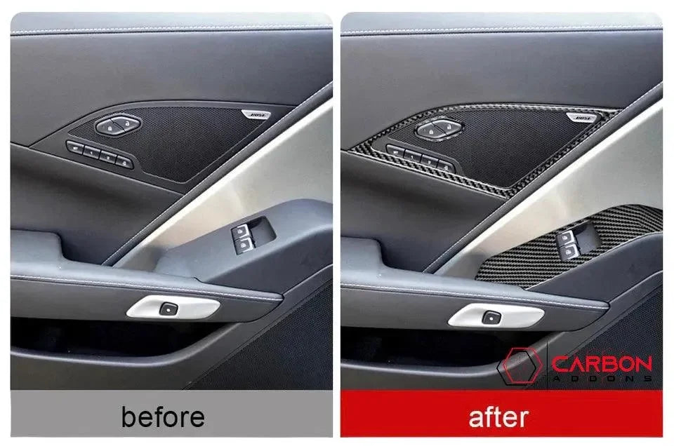 C7 Corvette 2014-2019 Door Panel Trim Carbon Fiber Overlay - carbonaddons Carbon Fiber Parts, Accessories, Upgrades, Mods