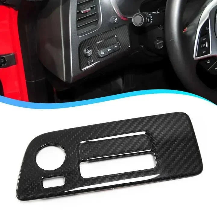 C7 Corvette 2014-2019 Real Carbon Fiber Headlight Switch Trim Cover - carbonaddons Carbon Fiber Parts, Accessories, Upgrades, Mods