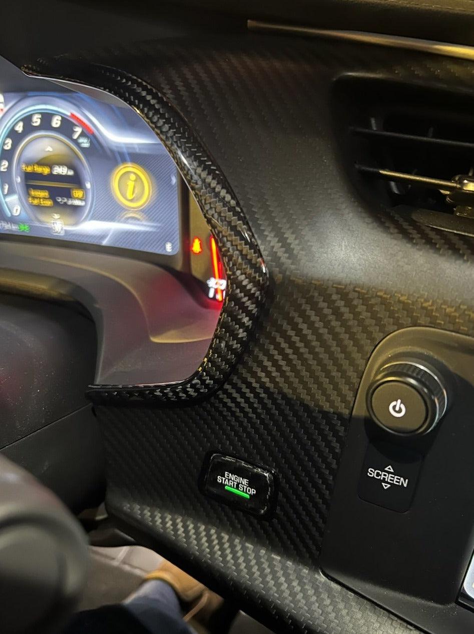C7 Corvette 2014–2019 Carbon Fiber Gauge Bezel Chrome Delete Cover - carbonaddons Carbon Fiber Parts, Accessories, Upgrades, Mods