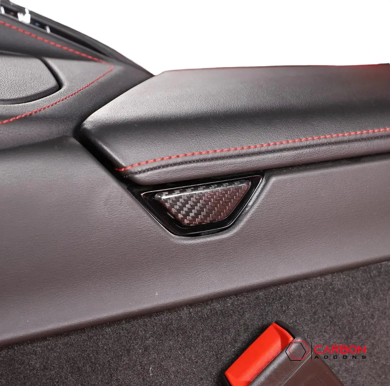 C8 Corvette Carbon Fiber Arm Rest Button & trim Cover - carbonaddons Carbon Fiber Parts, Accessories, Upgrades, Mods