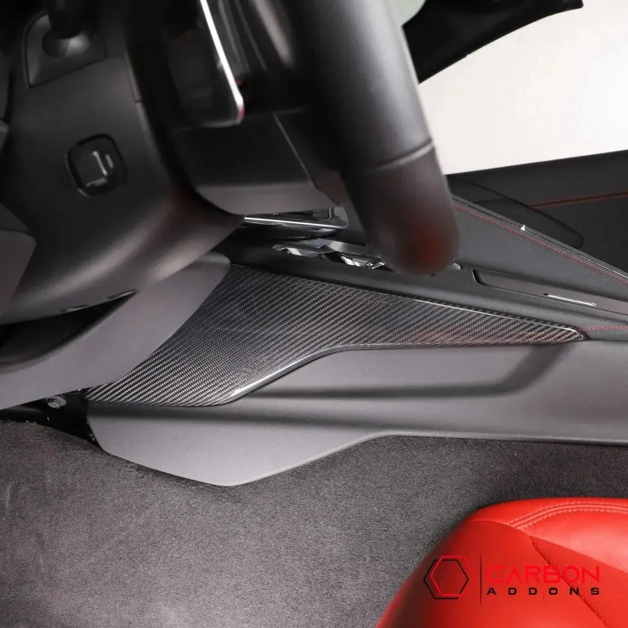 C8 Corvette Carbon Fiber Center Console Side Trim Covers - carbonaddons Carbon Fiber Parts, Accessories, Upgrades, Mods