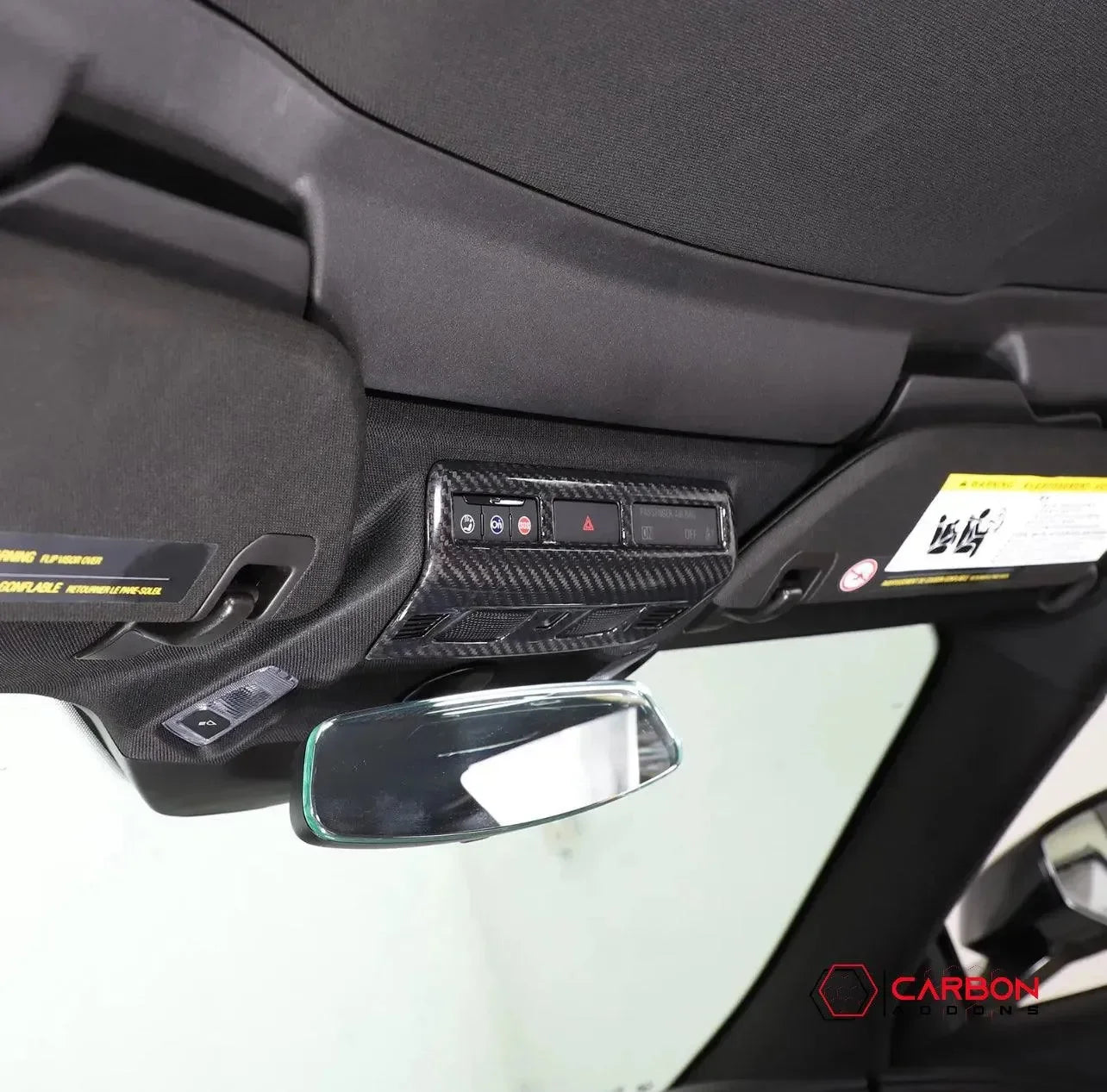 C8 Corvette Carbon Fiber Overhead Dome light trim Cover - carbonaddons Carbon Fiber Parts, Accessories, Upgrades, Mods