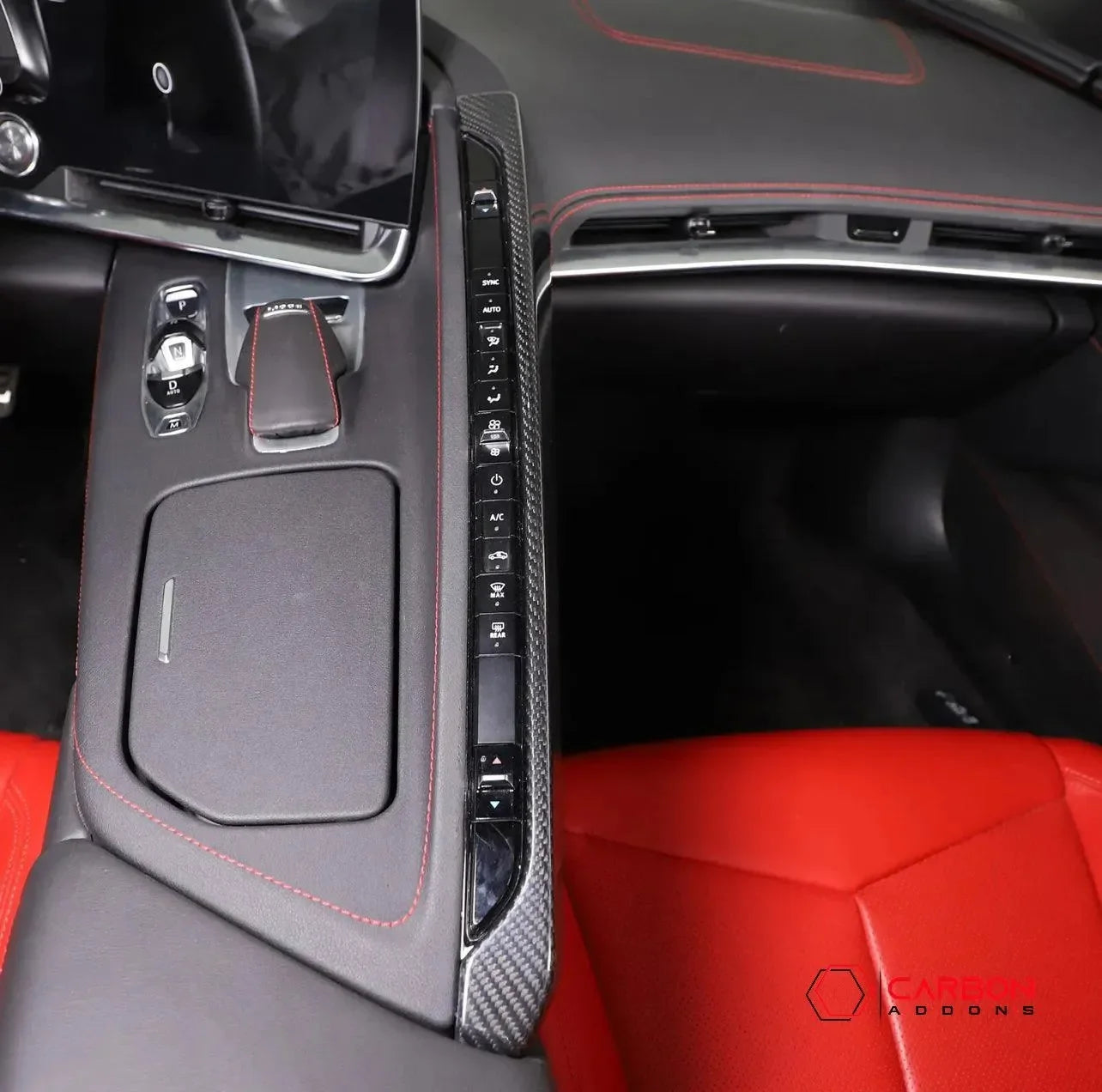 C8 Corvette Carbon Fiber Upper Right Center Console Cover - carbonaddons Carbon Fiber Parts, Accessories, Upgrades, Mods