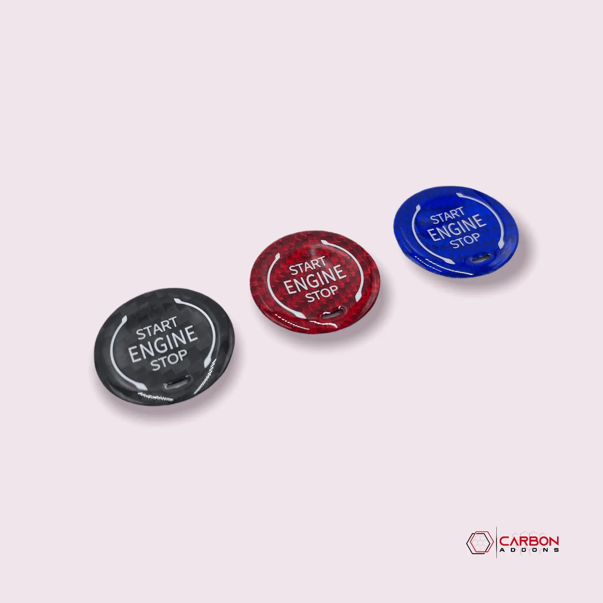 C8 CORVETTE ENGINE START/STOP BUTTON - BLACK, RED, BLUE CARBON FIBER - carbonaddons Carbon Fiber Parts, Accessories, Upgrades, Mods