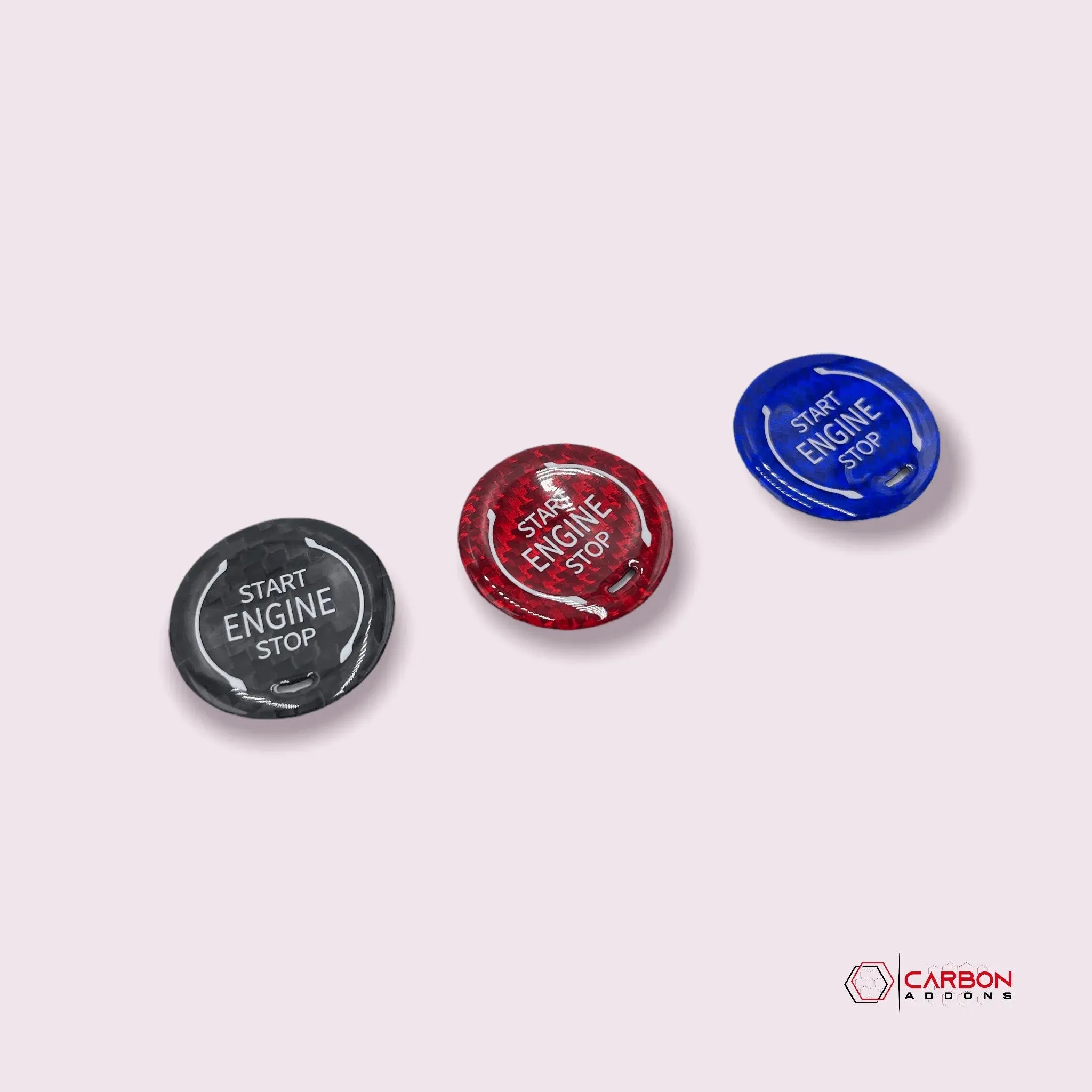 C8 CORVETTE ENGINE START/STOP BUTTON - BLACK, RED, BLUE CARBON FIBER - carbonaddons Carbon Fiber Parts, Accessories, Upgrades, Mods