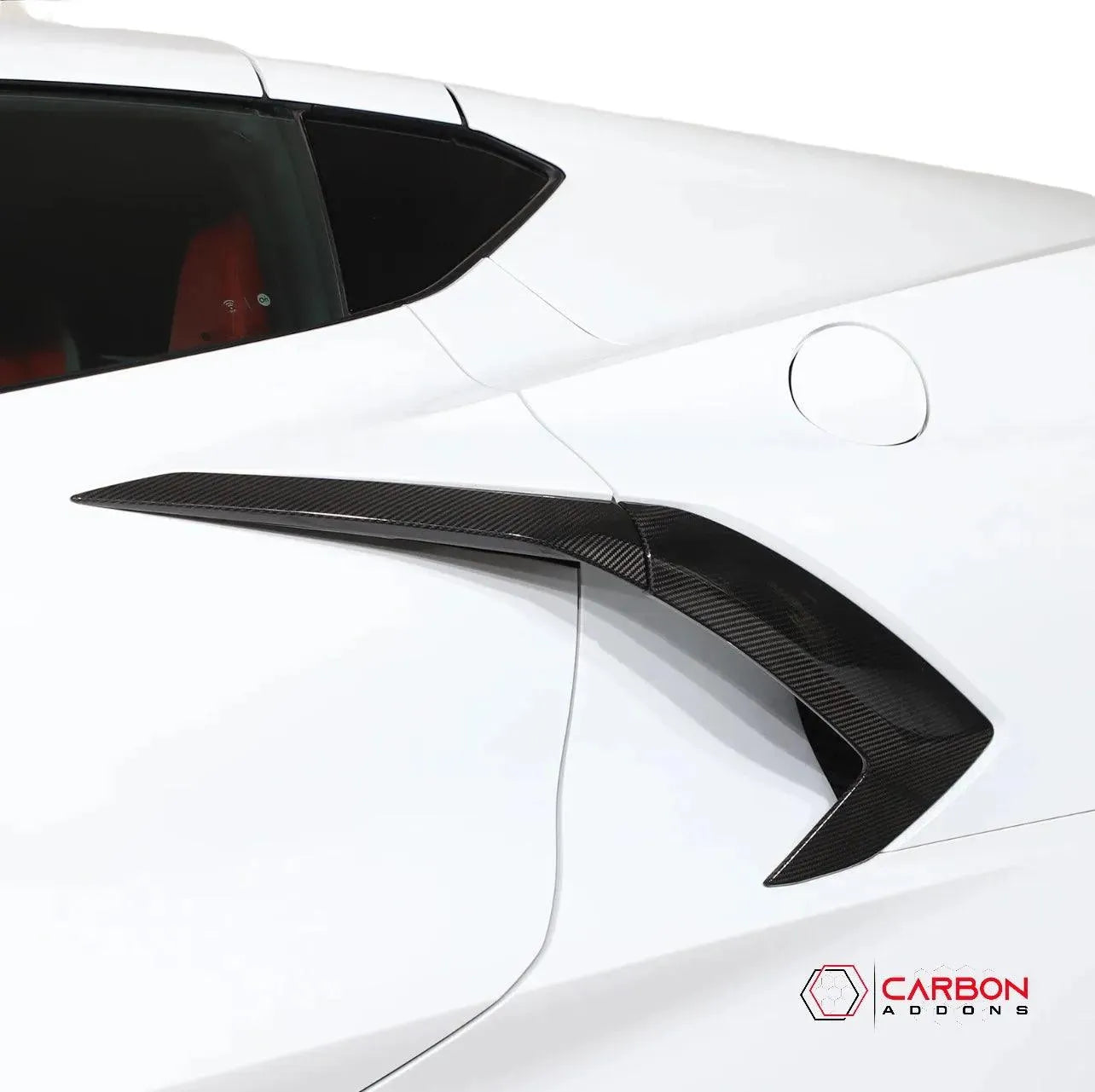 C8 Corvette Exterior Side Scoop Boomerang Trim Carbon Fiber Cover Set - carbonaddons Carbon Fiber Parts, Accessories, Upgrades, Mods