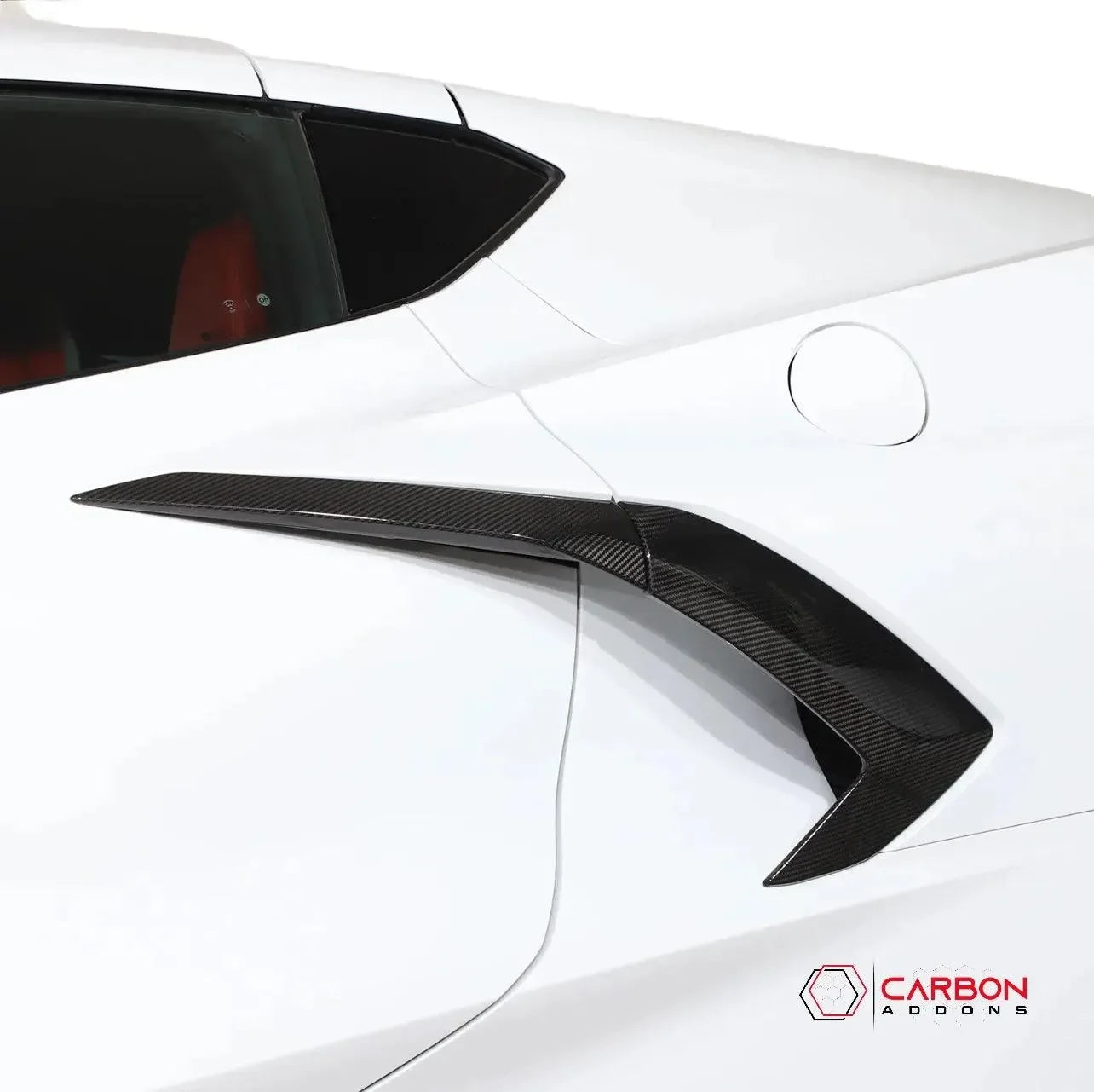 C8 Corvette Exterior Side Scoop Boomerang Trim Carbon Fiber Cover Set - carbonaddons Carbon Fiber Parts, Accessories, Upgrades, Mods