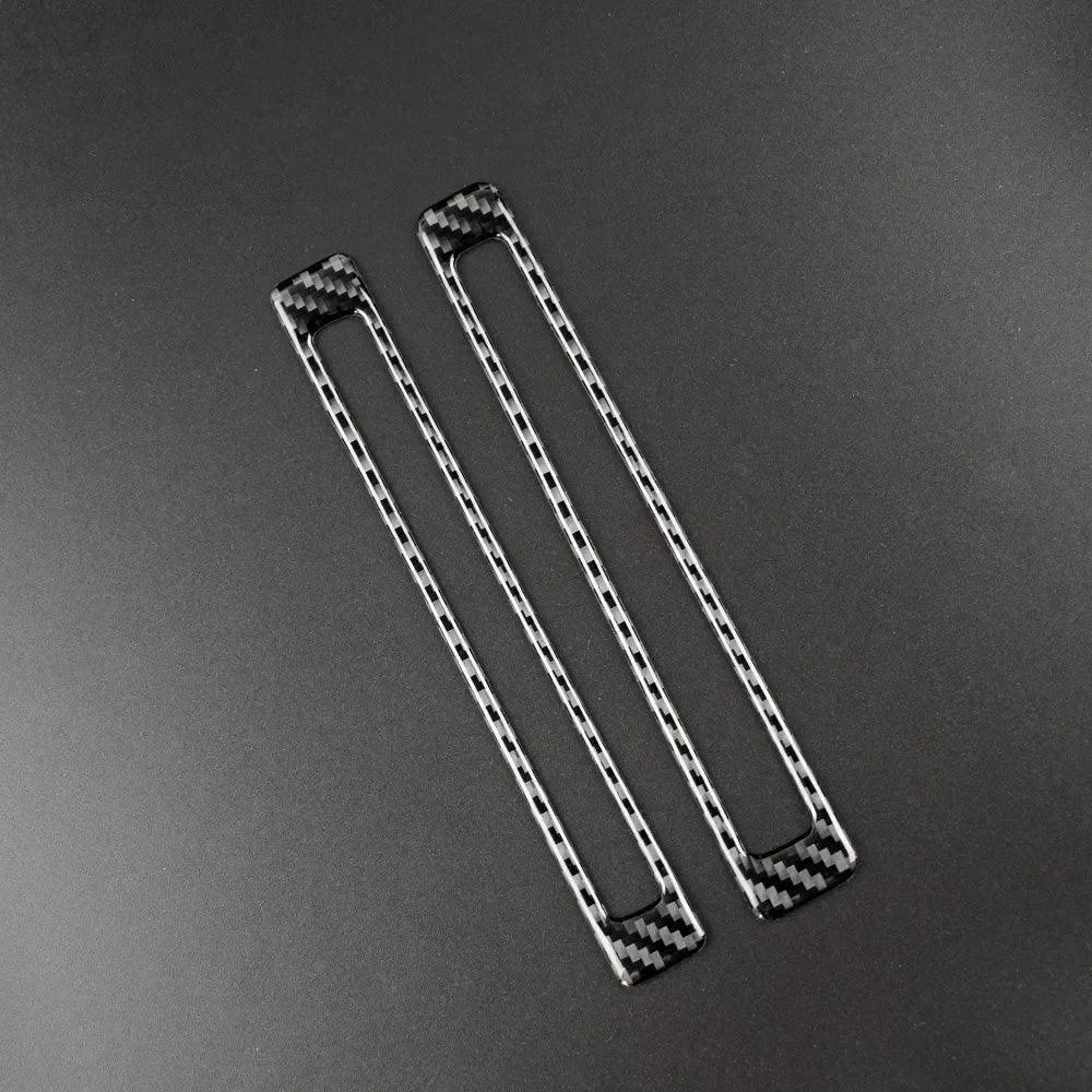 Real carbon fiber door handle trim for American vehicles, sleek black weave design