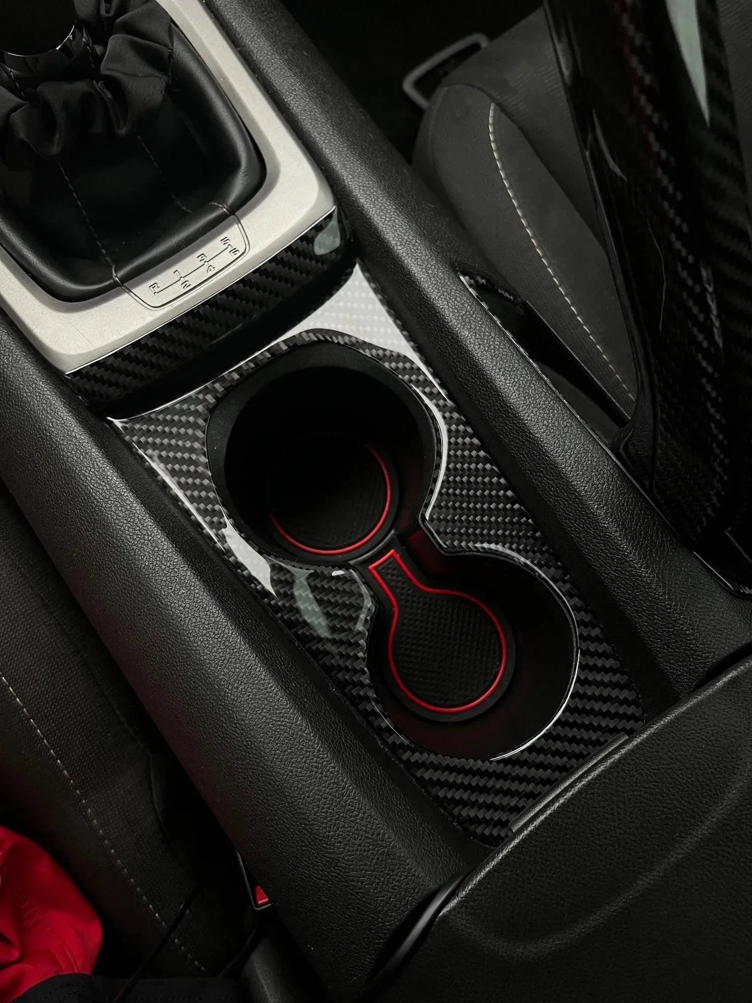 Carbon Fiber Cup Holder Panel Overlay for Chevrolet Camaro 2010-2015 - carbonaddons Carbon Fiber Parts, Accessories, Upgrades, Mods