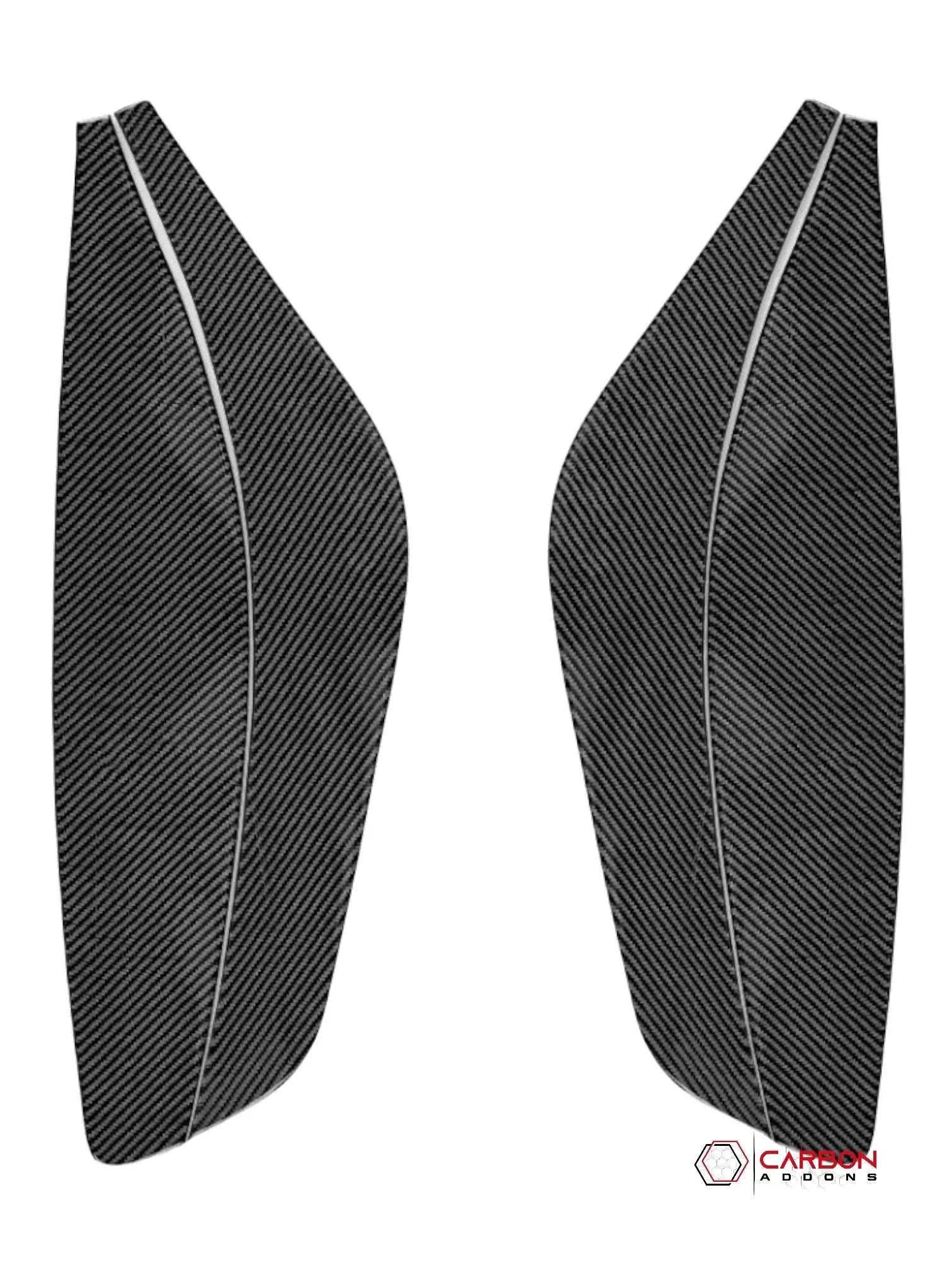 Real carbon fiber automotive trim pieces with diagonal weave pattern for vehicle customization