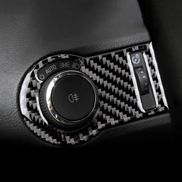 Carbon Fiber Headlight Switch Button Panel Overlay for Chevrolet Camaro 2010-2015 - carbonaddons Carbon Fiber Parts, Accessories, Upgrades, Mods