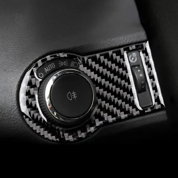 Carbon Fiber Headlight Switch Button Panel Overlay for Chevrolet Camaro 2010-2015 - carbonaddons Carbon Fiber Parts, Accessories, Upgrades, Mods