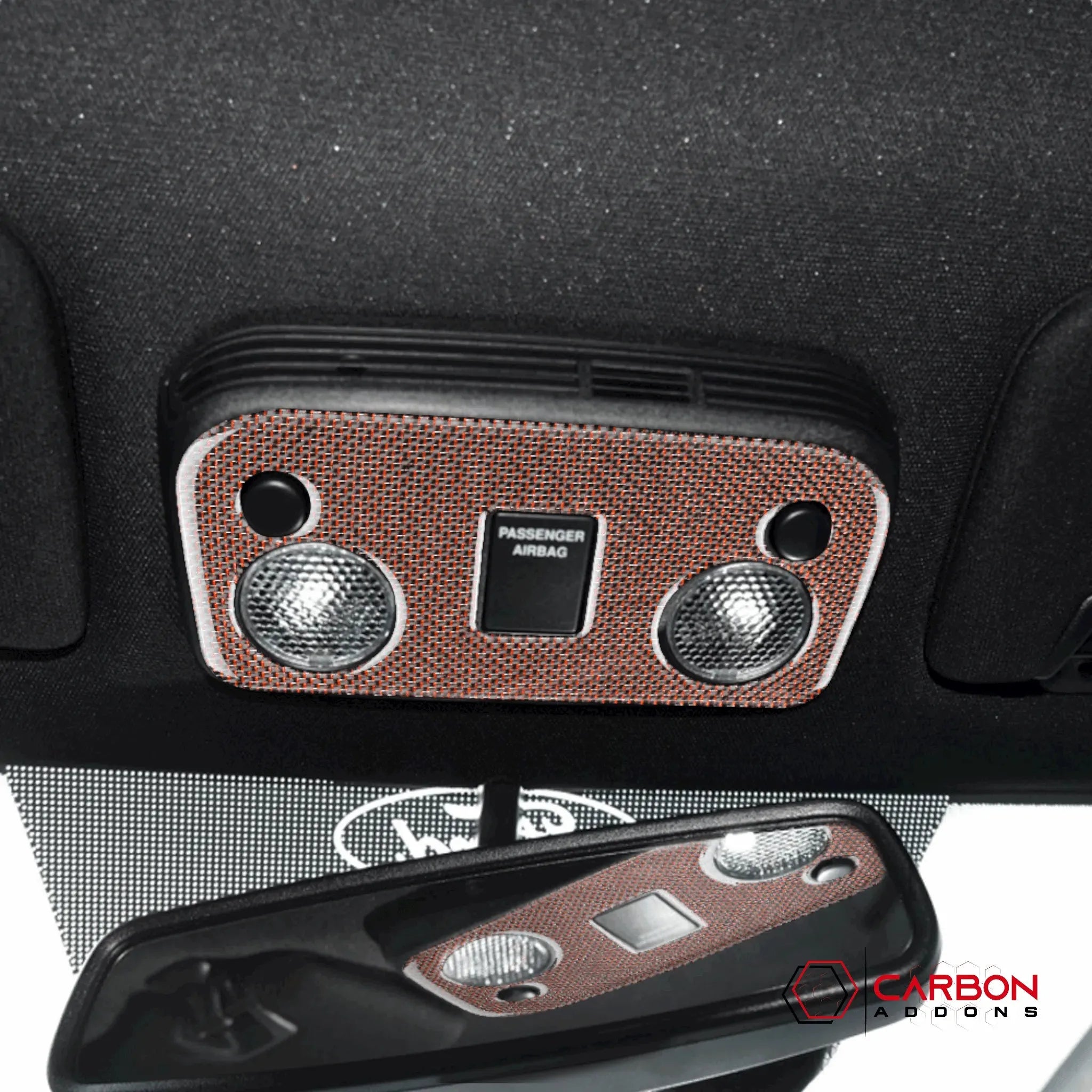 Carbon Fiber Overhead Dome Light Trim Overlay for Ford Mustang 2015-2023 - carbonaddons Carbon Fiber Parts, Accessories, Upgrades, Mods