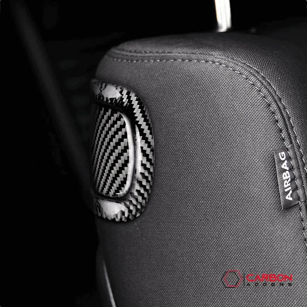 Carbon Fiber Rear Seat Pull Trim and Handle Overlay for Dodge Challenger 2015-2023 - carbonaddons Carbon Fiber Parts, Accessories, Upgrades, Mods