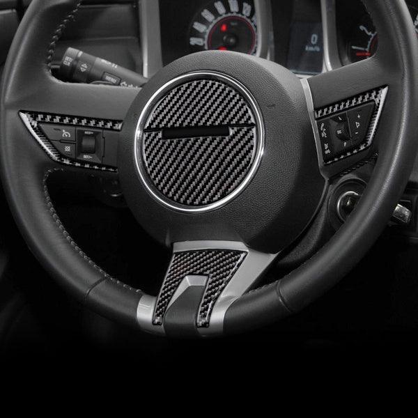 Carbon Fiber Steering Wheel Overlay for Chevrolet Camaro 2010-2011 - carbonaddons Carbon Fiber Parts, Accessories, Upgrades, Mods
