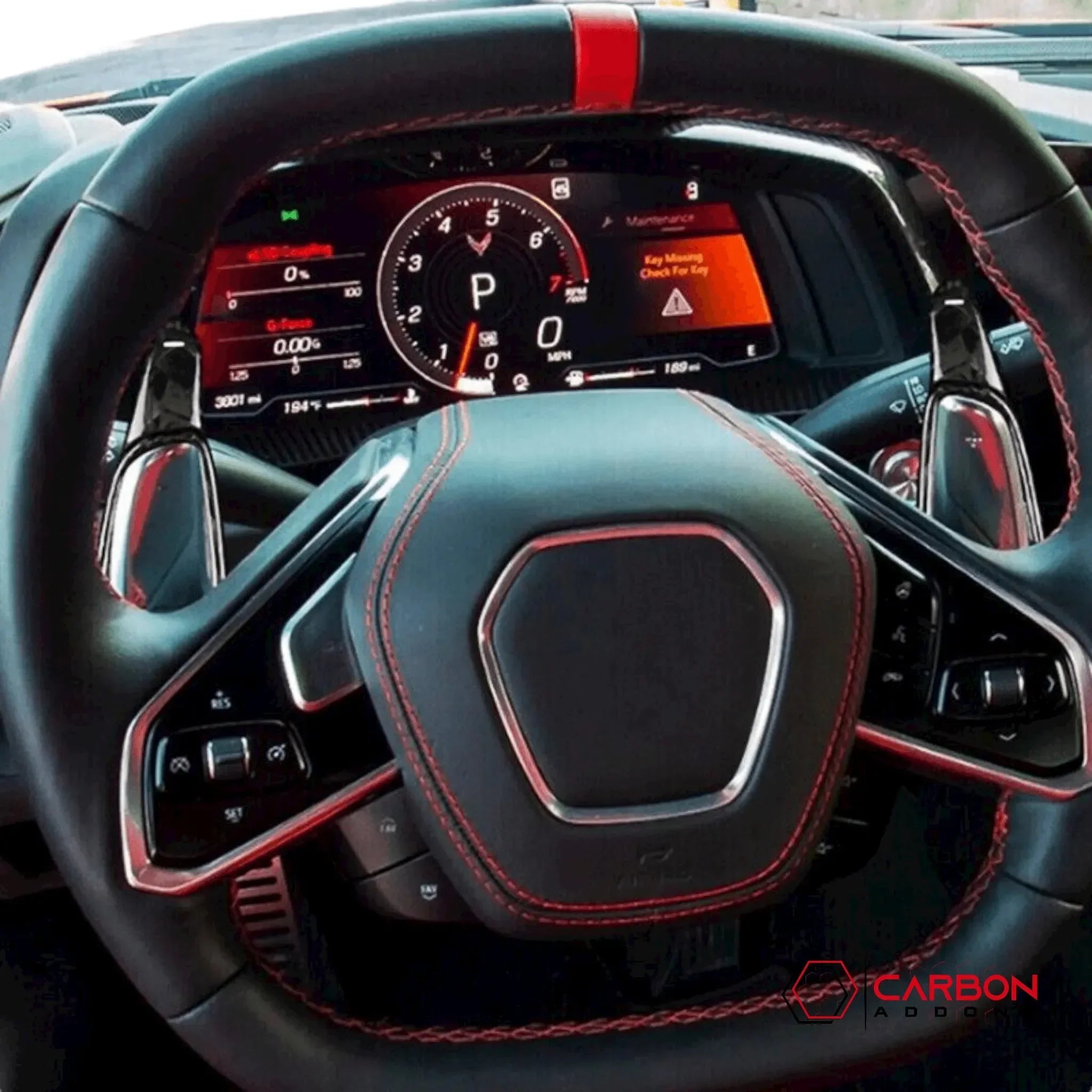 Carbon Fiber Steering Wheel Paddle Shifter Extension for Chevy C8 Corvette - carbonaddons Carbon Fiber Parts, Accessories, Upgrades, Mods