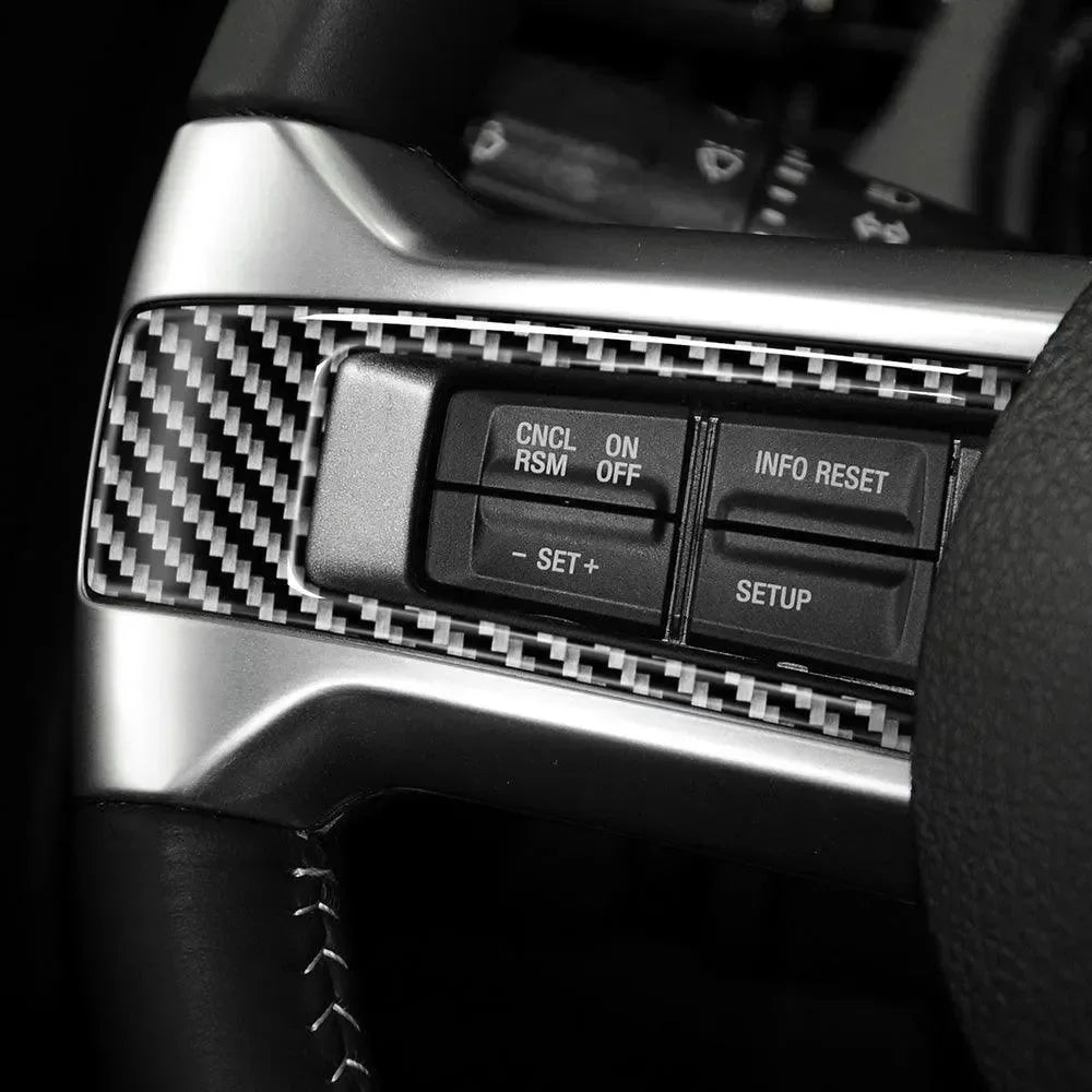 Real carbon fiber steering wheel trim with control buttons for American vehicles