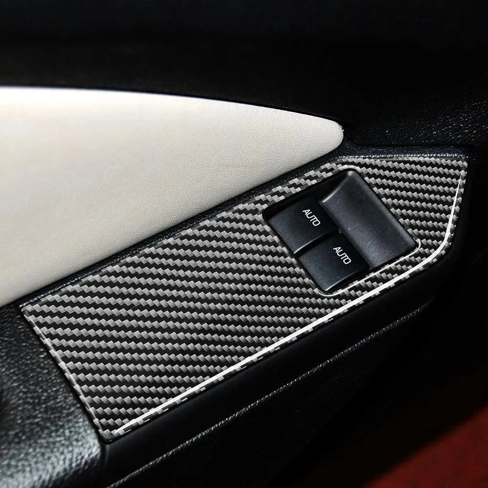 Carbon Fiber Window Switch Control Trim Interior Overlay Kit For Ford Mustang 2010-2014 - carbonaddons Carbon Fiber Parts, Accessories, Upgrades, Mods