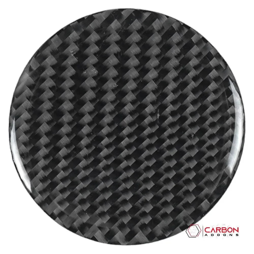 Real carbon fiber circular panel with glossy weave pattern for automotive customization