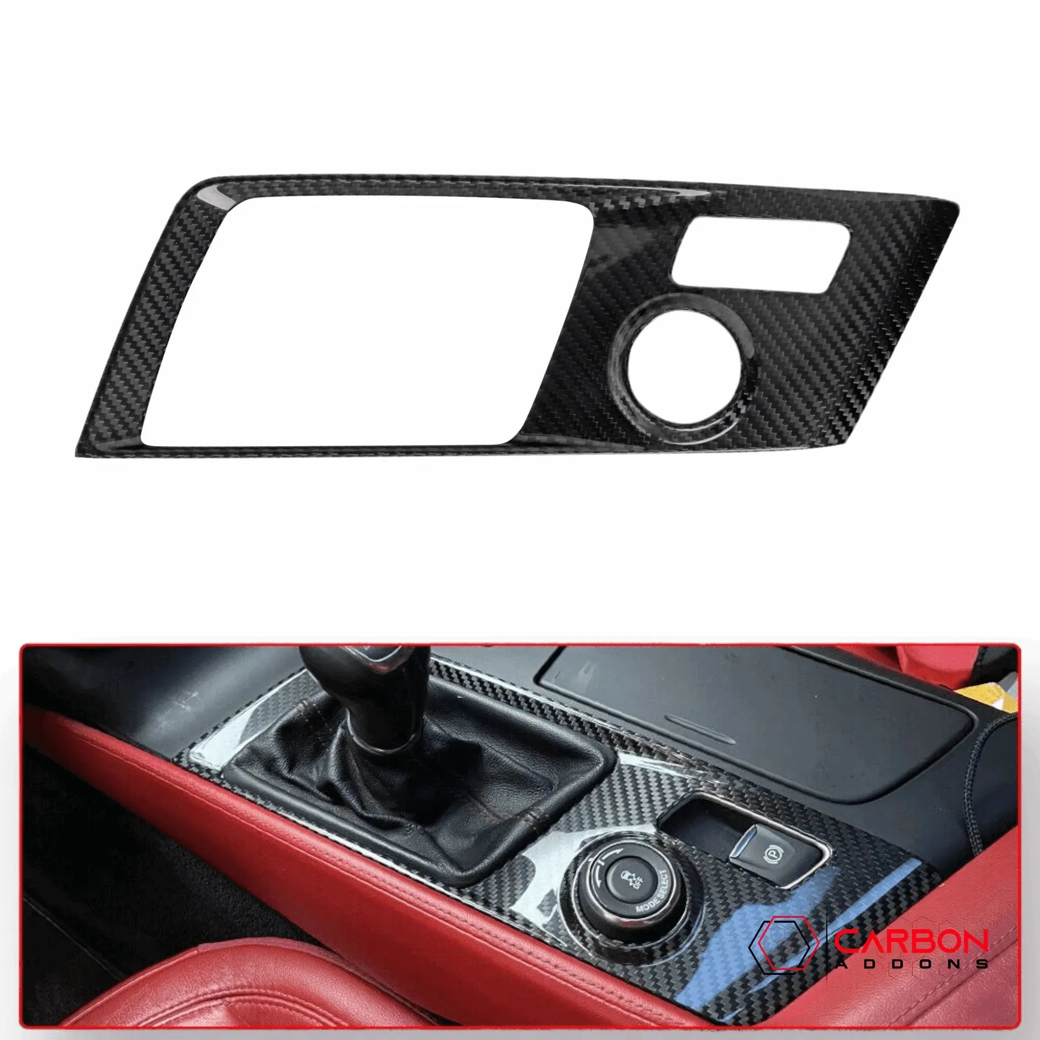 Corvette C7 Carbon Fiber Central Gear Shift Panel Trim Cover | 2014-2019 Chevrolet Corvette C7 - carbonaddons Carbon Fiber Parts, Accessories, Upgrades, Mods