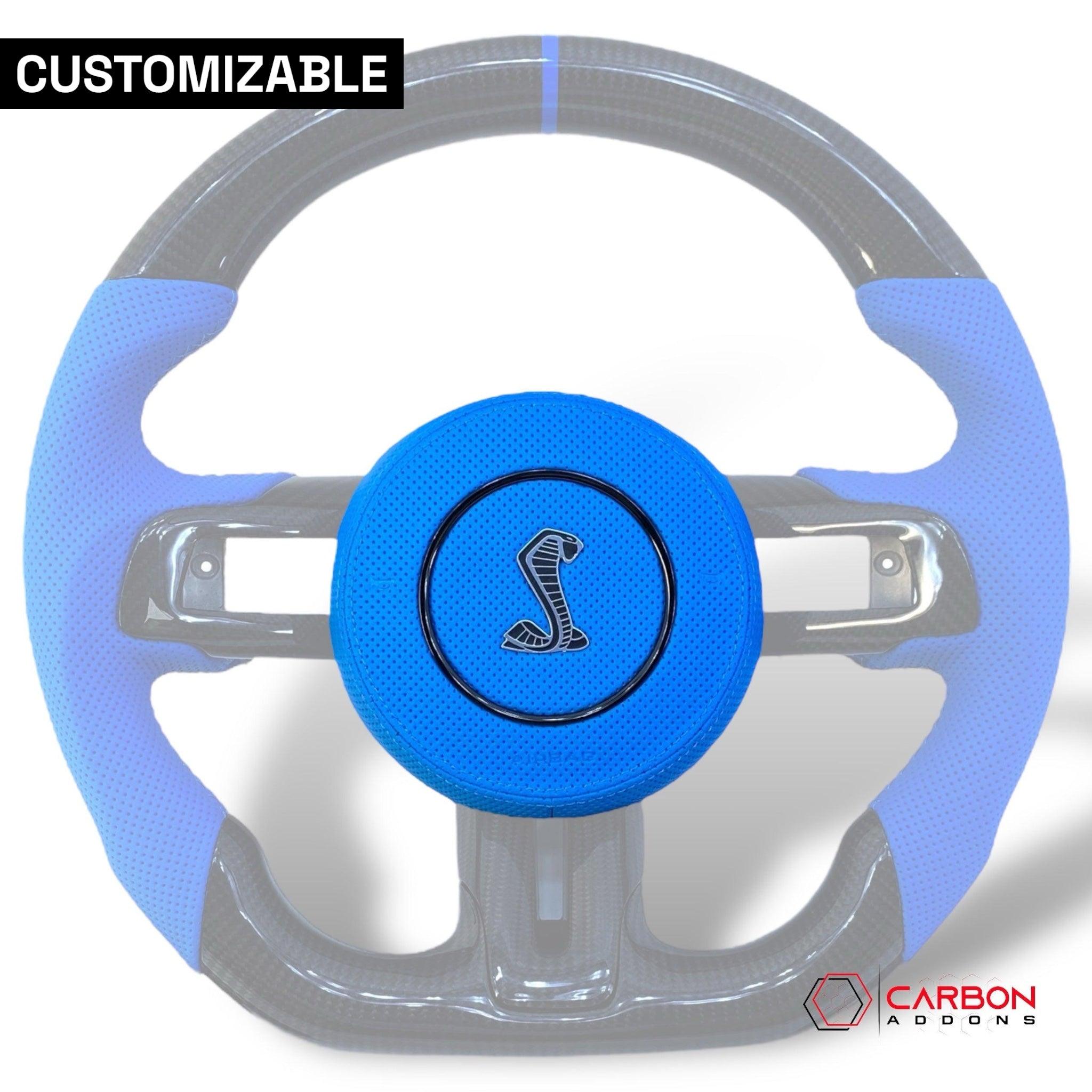 Custom Steering Wheel Airbag Housing for 2015-2023 Ford Mustang - carbonaddons Carbon Fiber Parts, Accessories, Upgrades, Mods