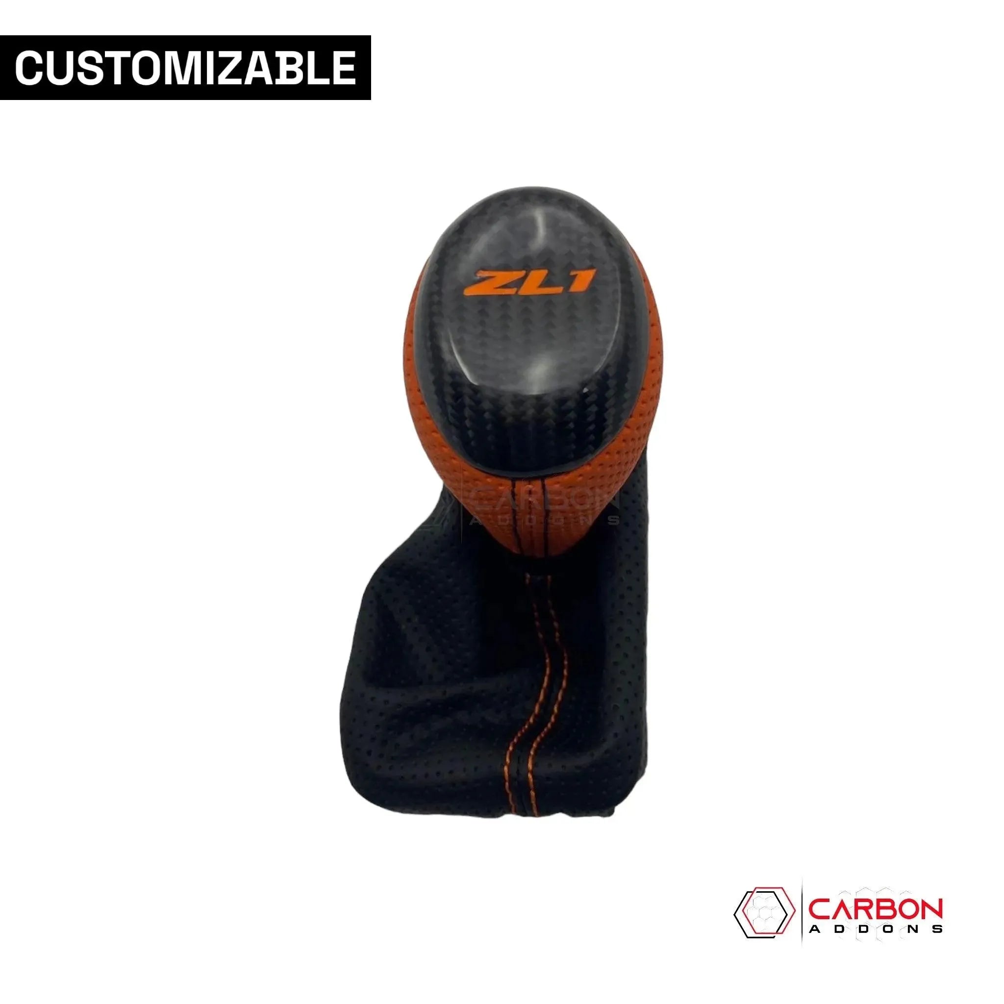 Customizable Carbon Fiber Automatic Shift Knob for 2016-2024 Chevy Camaro - carbonaddons Carbon Fiber Parts, Accessories, Upgrades, Mods