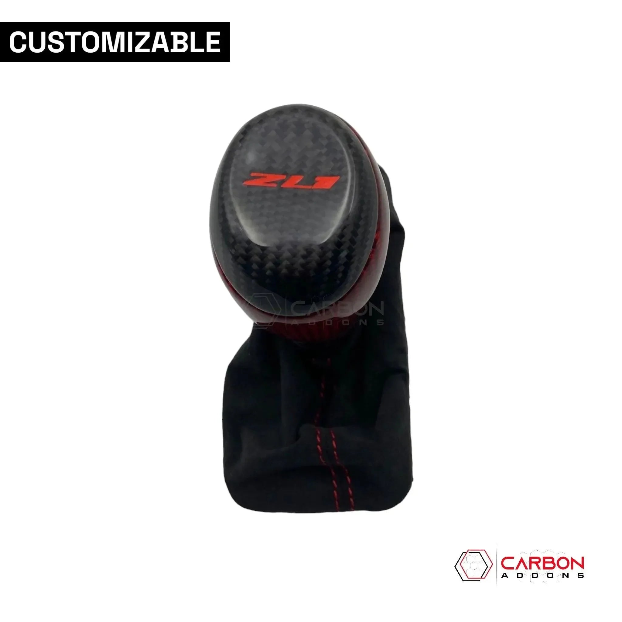 Customizable Carbon Fiber Automatic Shift Knob for 2016-2024 Chevy Camaro - carbonaddons Carbon Fiber Parts, Accessories, Upgrades, Mods