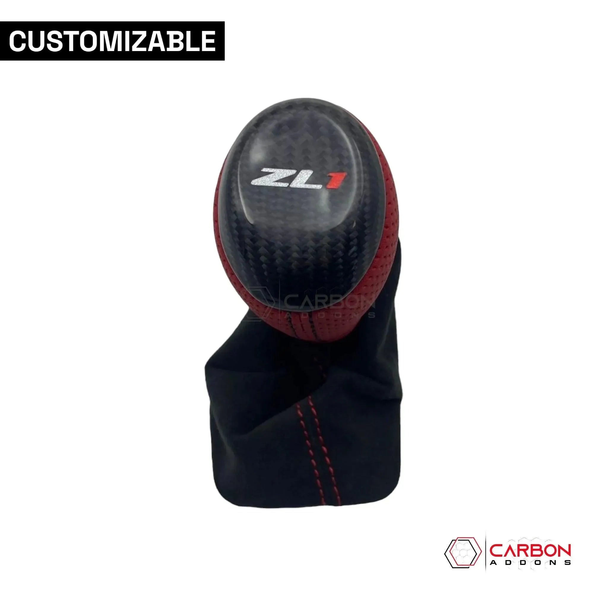 Customizable Carbon Fiber Automatic Shift Knob for 2016-2024 Chevy Camaro - carbonaddons Carbon Fiber Parts, Accessories, Upgrades, Mods