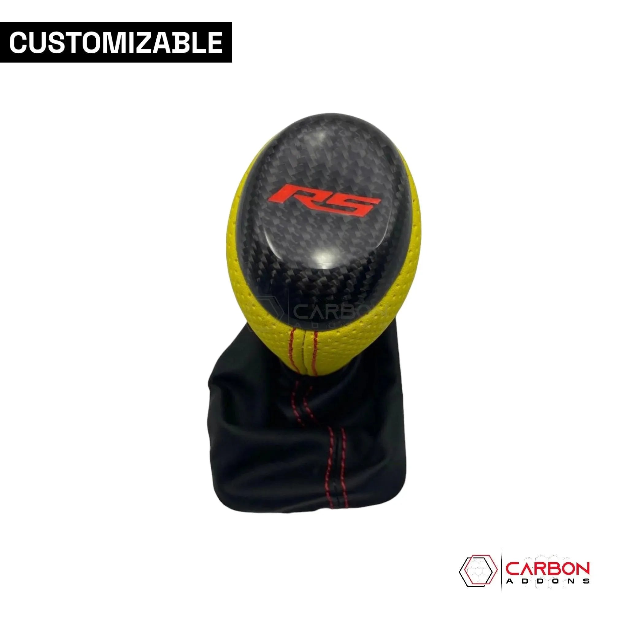 Customizable Carbon Fiber Automatic Shift Knob for 2016-2024 Chevy Camaro - carbonaddons Carbon Fiber Parts, Accessories, Upgrades, Mods