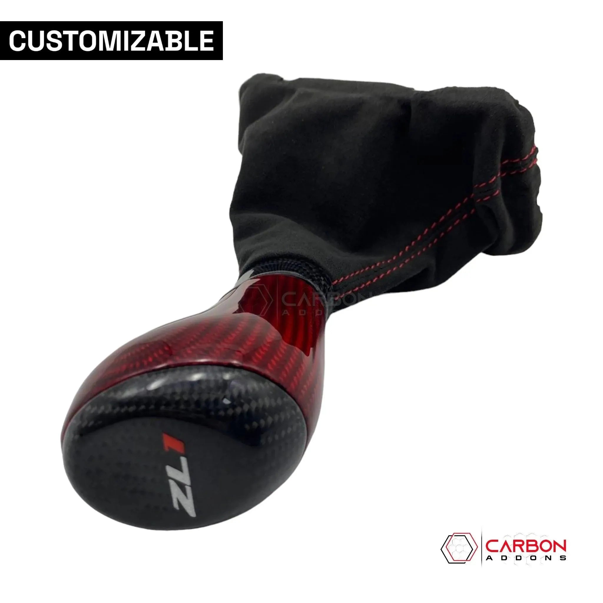 Customizable Carbon Fiber Automatic Shift Knob for 2016-2024 Chevy Camaro - carbonaddons Carbon Fiber Parts, Accessories, Upgrades, Mods