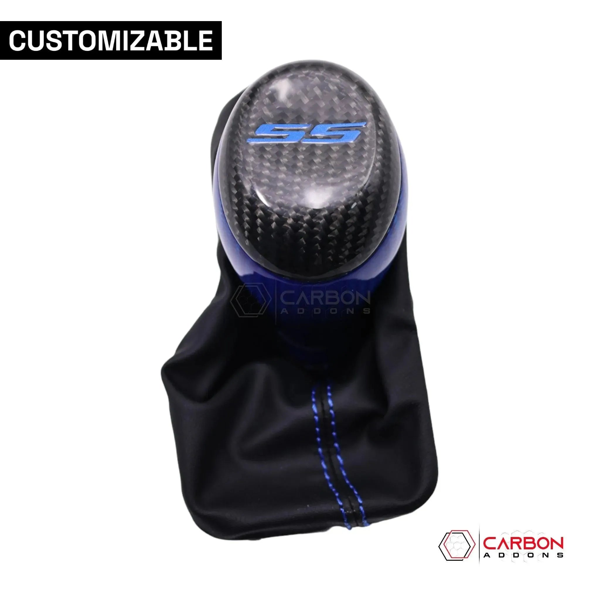 Customizable Carbon Fiber Automatic Shift Knob for 2016-2024 Chevy Camaro - carbonaddons Carbon Fiber Parts, Accessories, Upgrades, Mods
