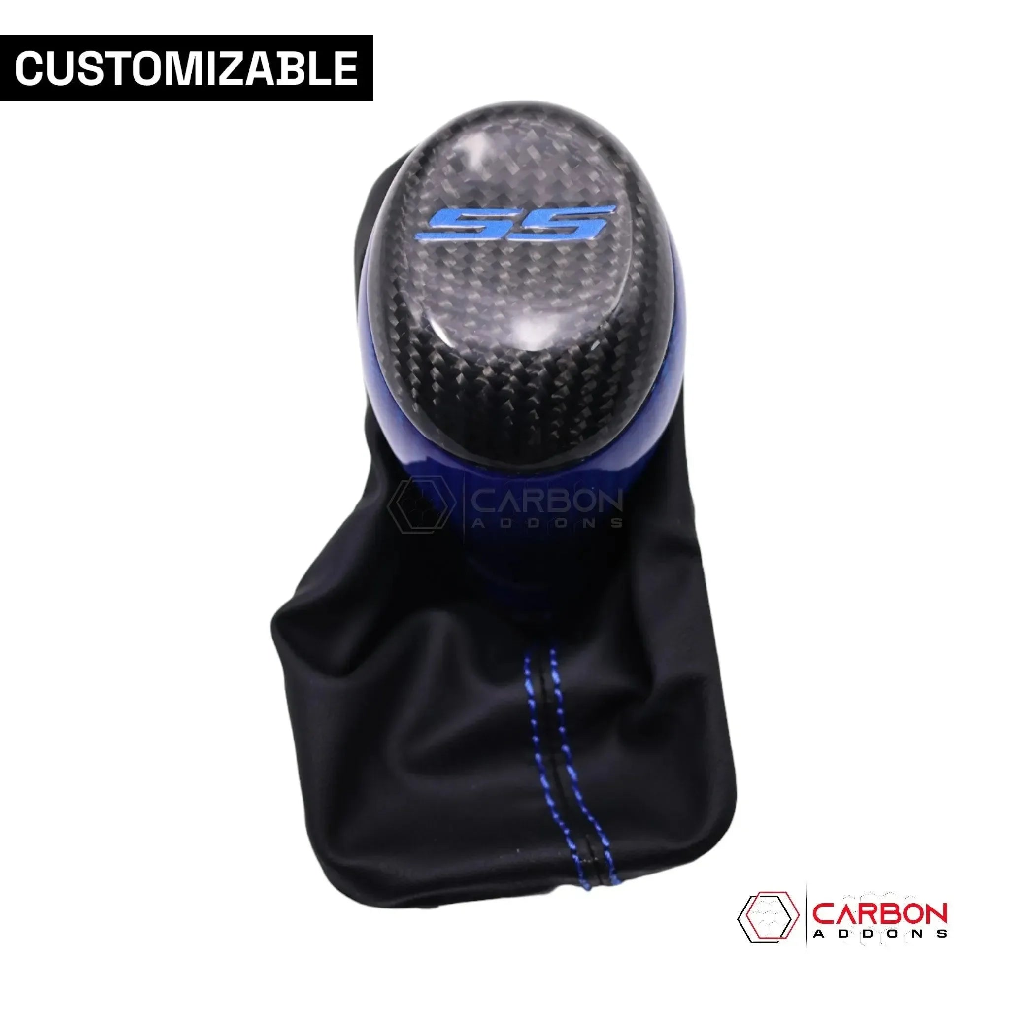 Customizable Carbon Fiber Automatic Shift Knob for 2016-2024 Chevy Camaro - carbonaddons Carbon Fiber Parts, Accessories, Upgrades, Mods