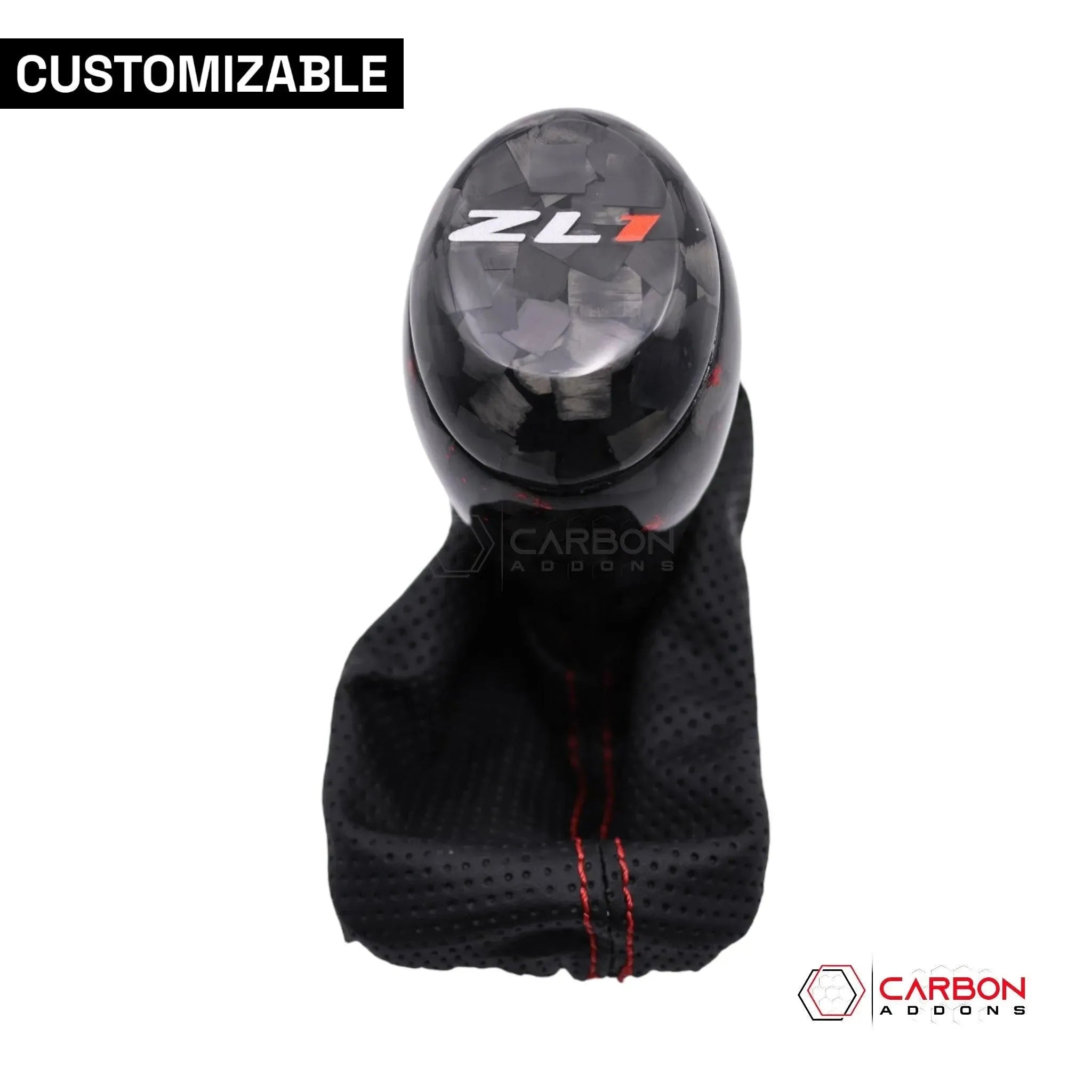 Customizable Carbon Fiber Automatic Shift Knob for 2016-2024 Chevy Camaro - carbonaddons Carbon Fiber Parts, Accessories, Upgrades, Mods