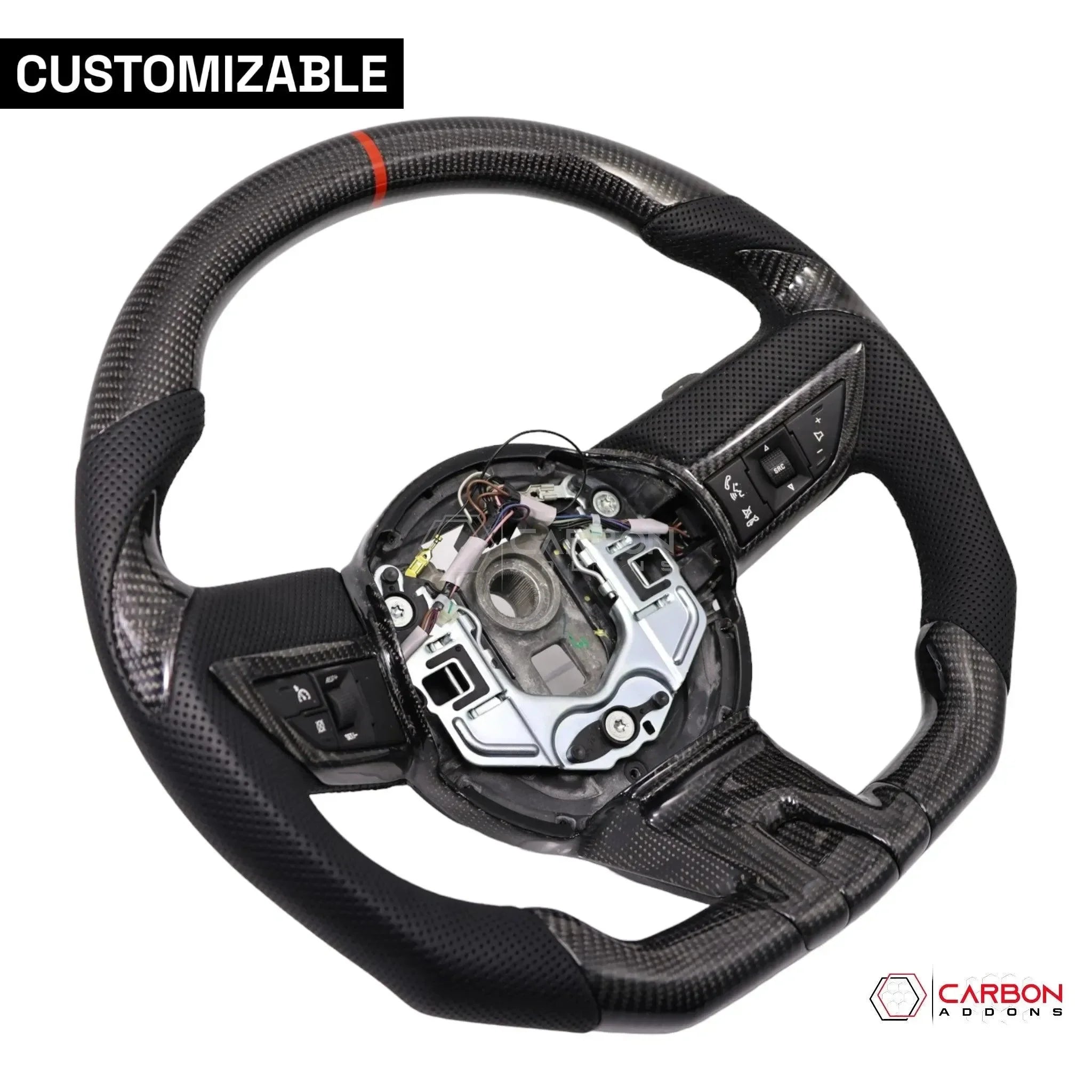 Customizable Carbon Fiber Steering Wheel for Chevy Camaro 2010-2012 - carbonaddons Carbon Fiber Parts, Accessories, Upgrades, Mods