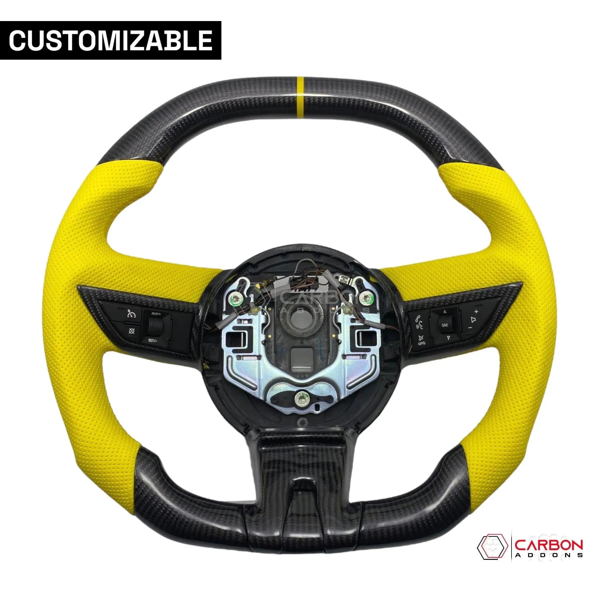 Customizable Carbon Fiber Steering Wheel for Chevy Camaro 2010-2012 - carbonaddons Carbon Fiber Parts, Accessories, Upgrades, Mods