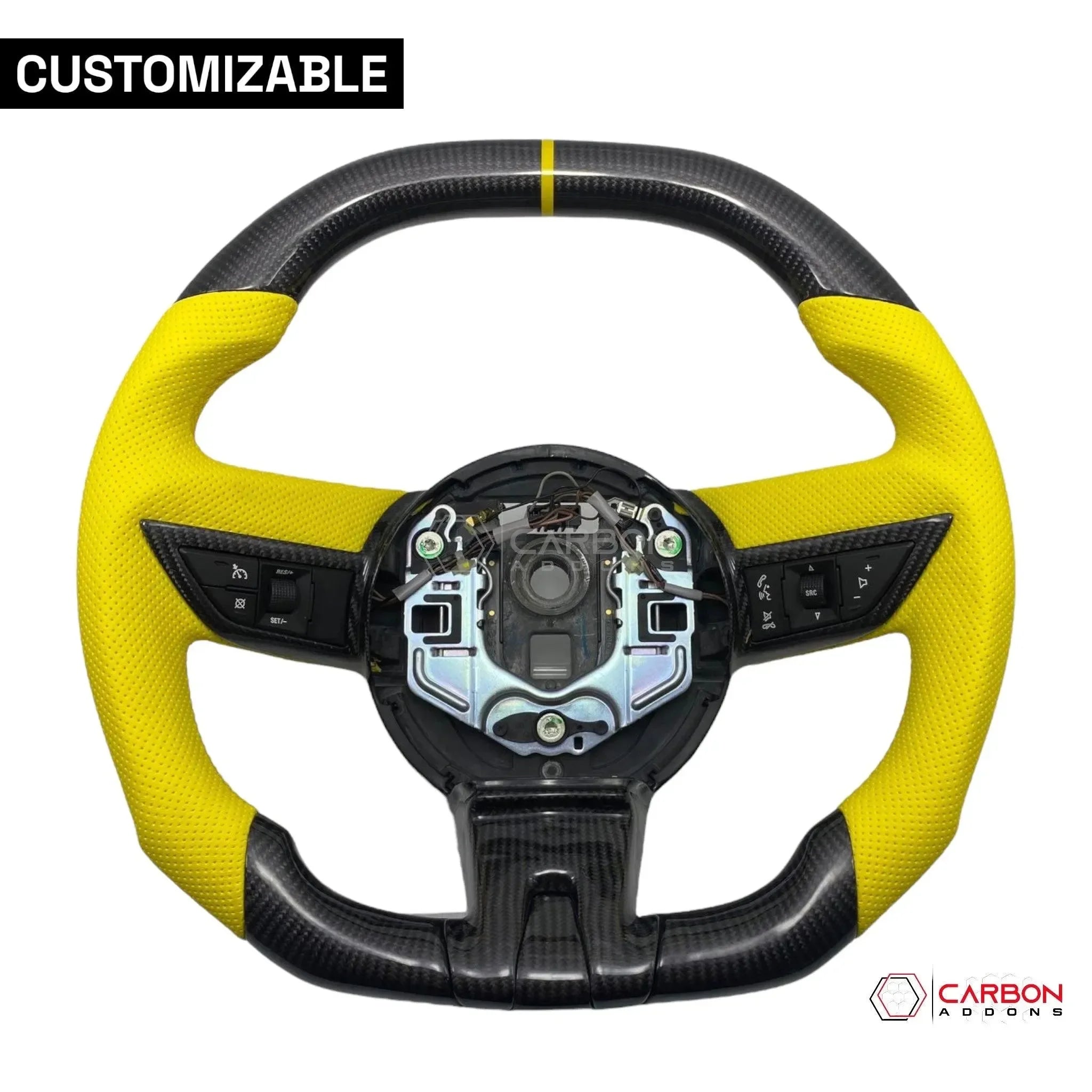 Customizable Carbon Fiber Steering Wheel for Chevy Camaro 2010-2012 - carbonaddons Carbon Fiber Parts, Accessories, Upgrades, Mods