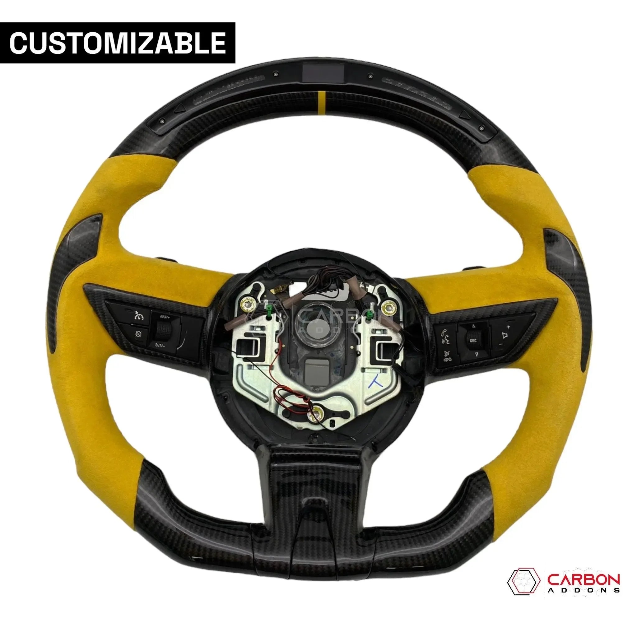 Customizable Carbon Fiber Steering Wheel for Chevy Camaro 2010-2012 - carbonaddons Carbon Fiber Parts, Accessories, Upgrades, Mods