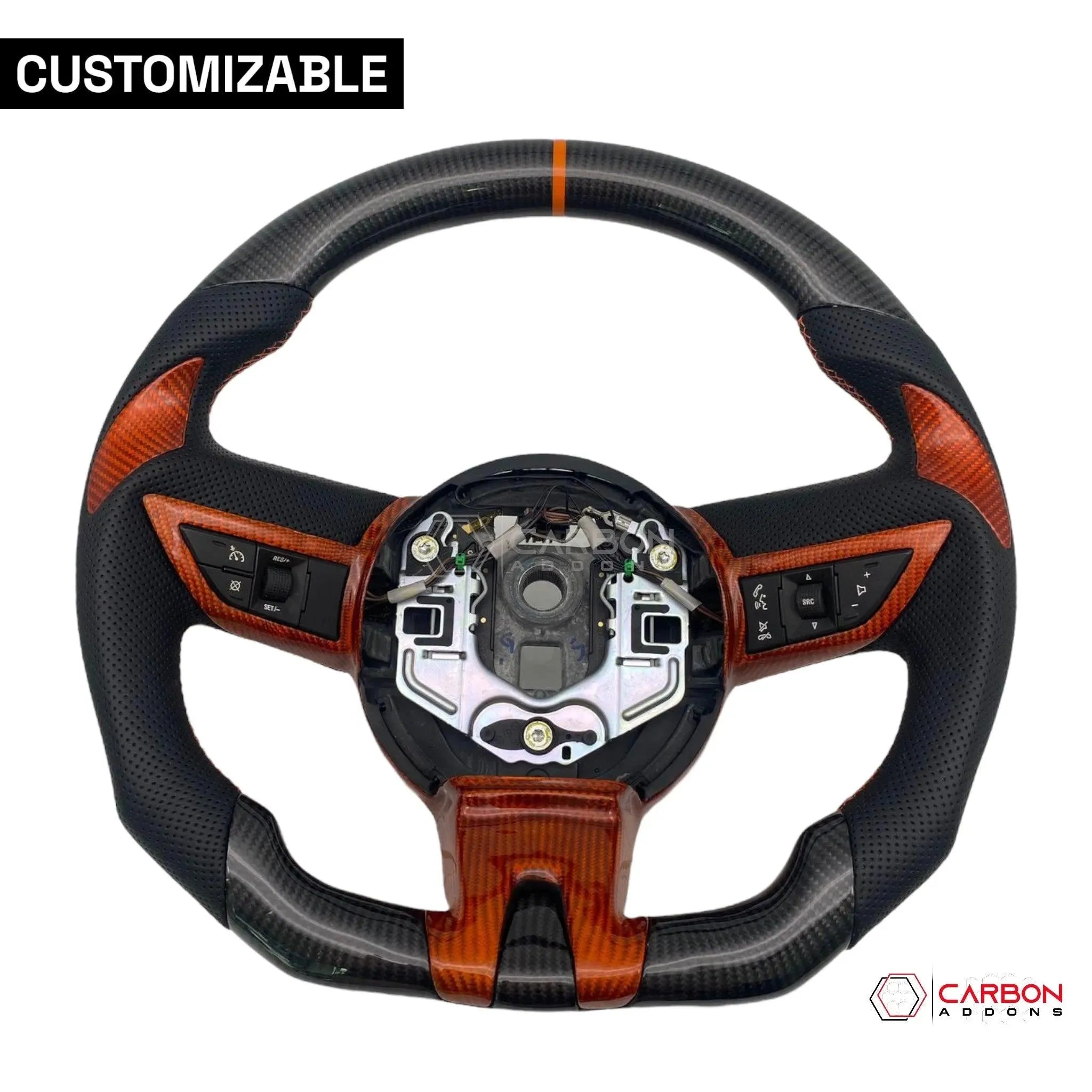 Customizable Carbon Fiber Steering Wheel for Chevy Camaro 2010-2012 - carbonaddons Carbon Fiber Parts, Accessories, Upgrades, Mods
