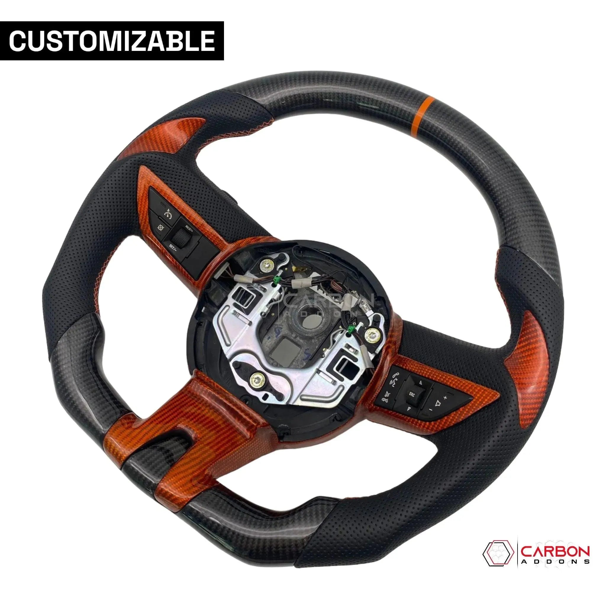 Customizable Carbon Fiber Steering Wheel for Chevy Camaro 2010-2012 - carbonaddons Carbon Fiber Parts, Accessories, Upgrades, Mods