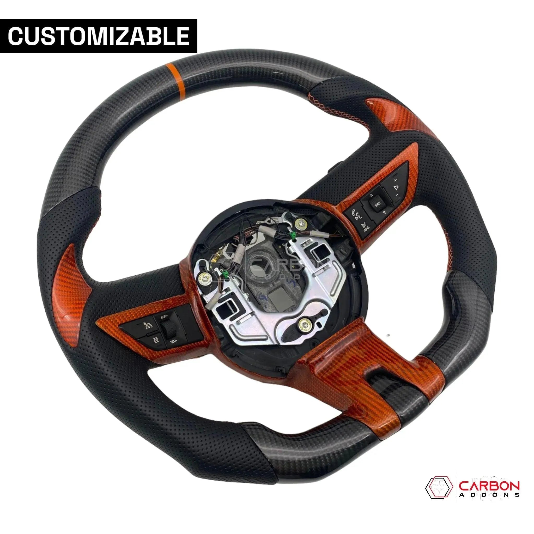 Customizable Carbon Fiber Steering Wheel for Chevy Camaro 2010-2012 - carbonaddons Carbon Fiber Parts, Accessories, Upgrades, Mods
