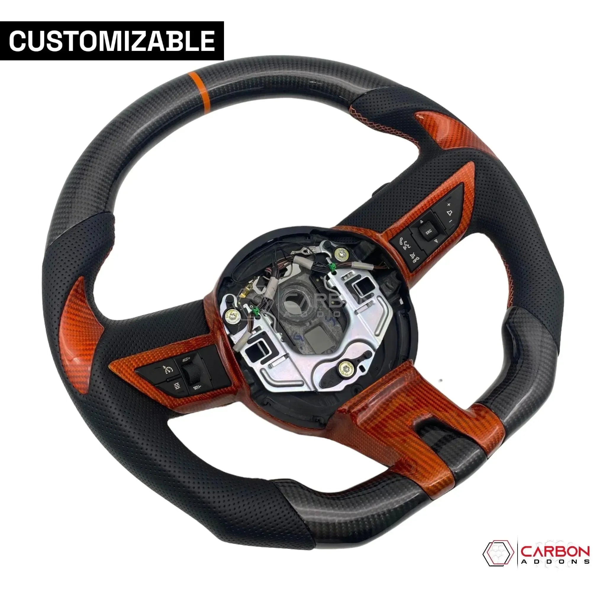 Customizable Carbon Fiber Steering Wheel for Chevy Camaro 2010-2012 - carbonaddons Carbon Fiber Parts, Accessories, Upgrades, Mods