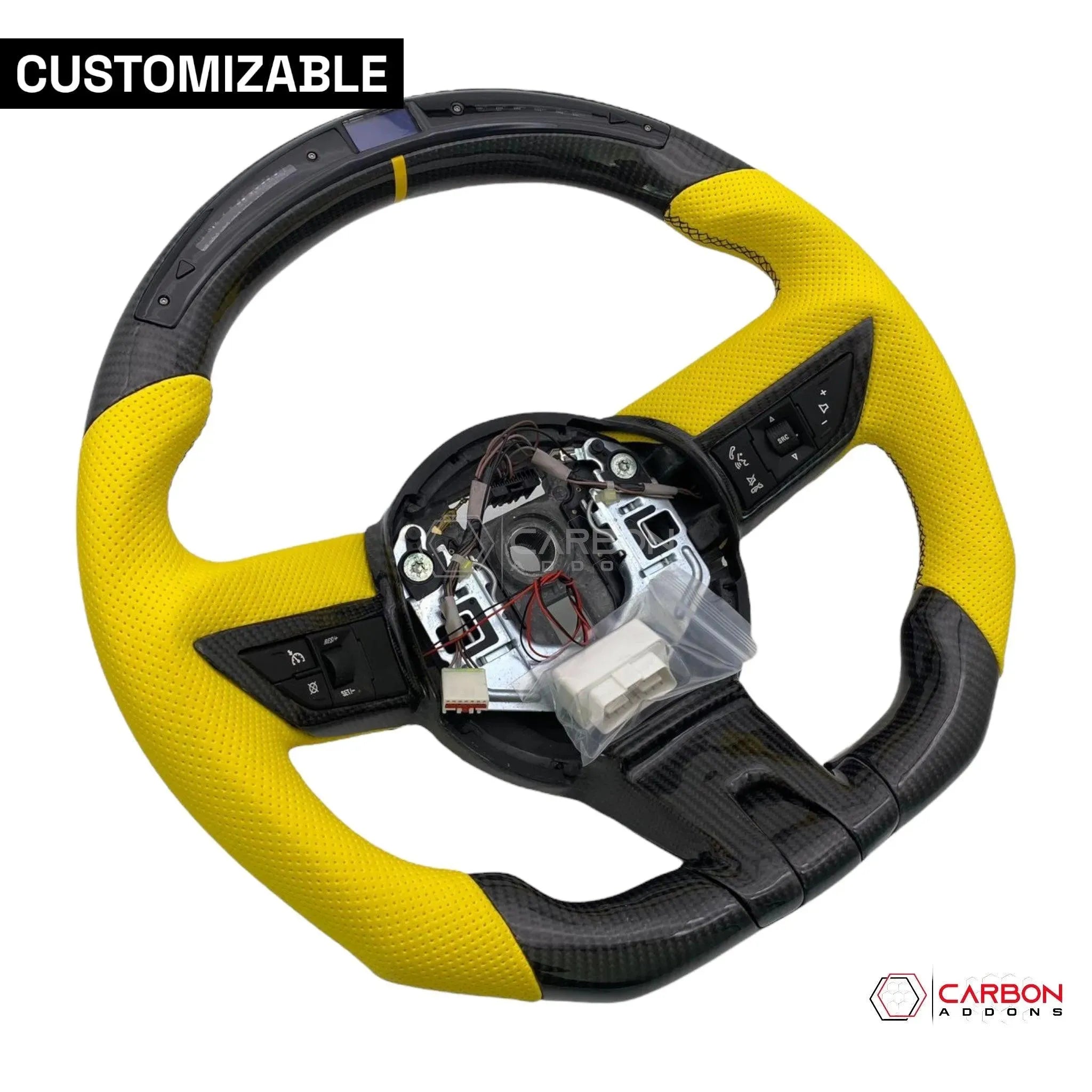 Customizable Carbon Fiber Steering Wheel for Chevy Camaro 2010-2012 - carbonaddons Carbon Fiber Parts, Accessories, Upgrades, Mods