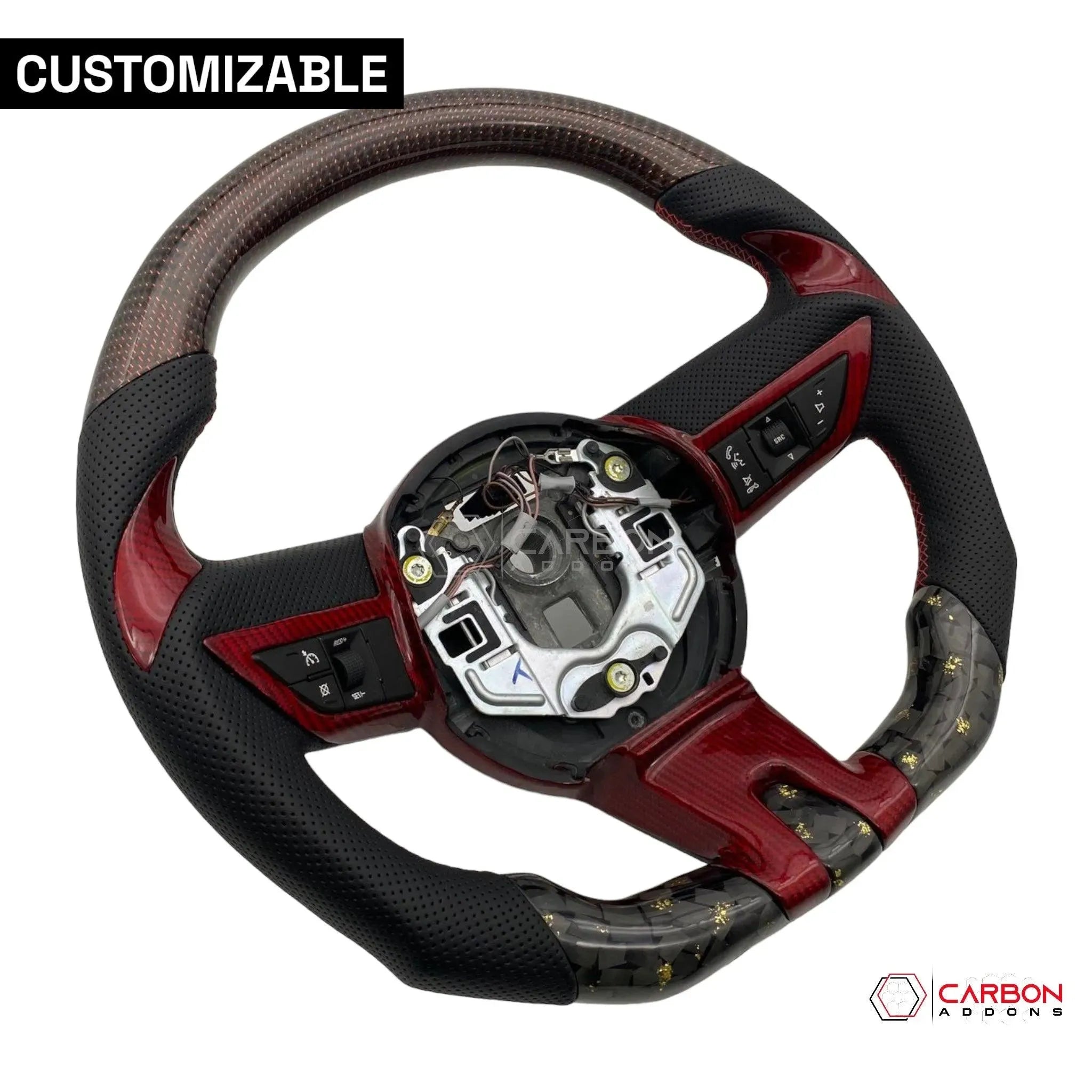 Customizable Carbon Fiber Steering Wheel for Chevy Camaro 2010-2012 - carbonaddons Carbon Fiber Parts, Accessories, Upgrades, Mods