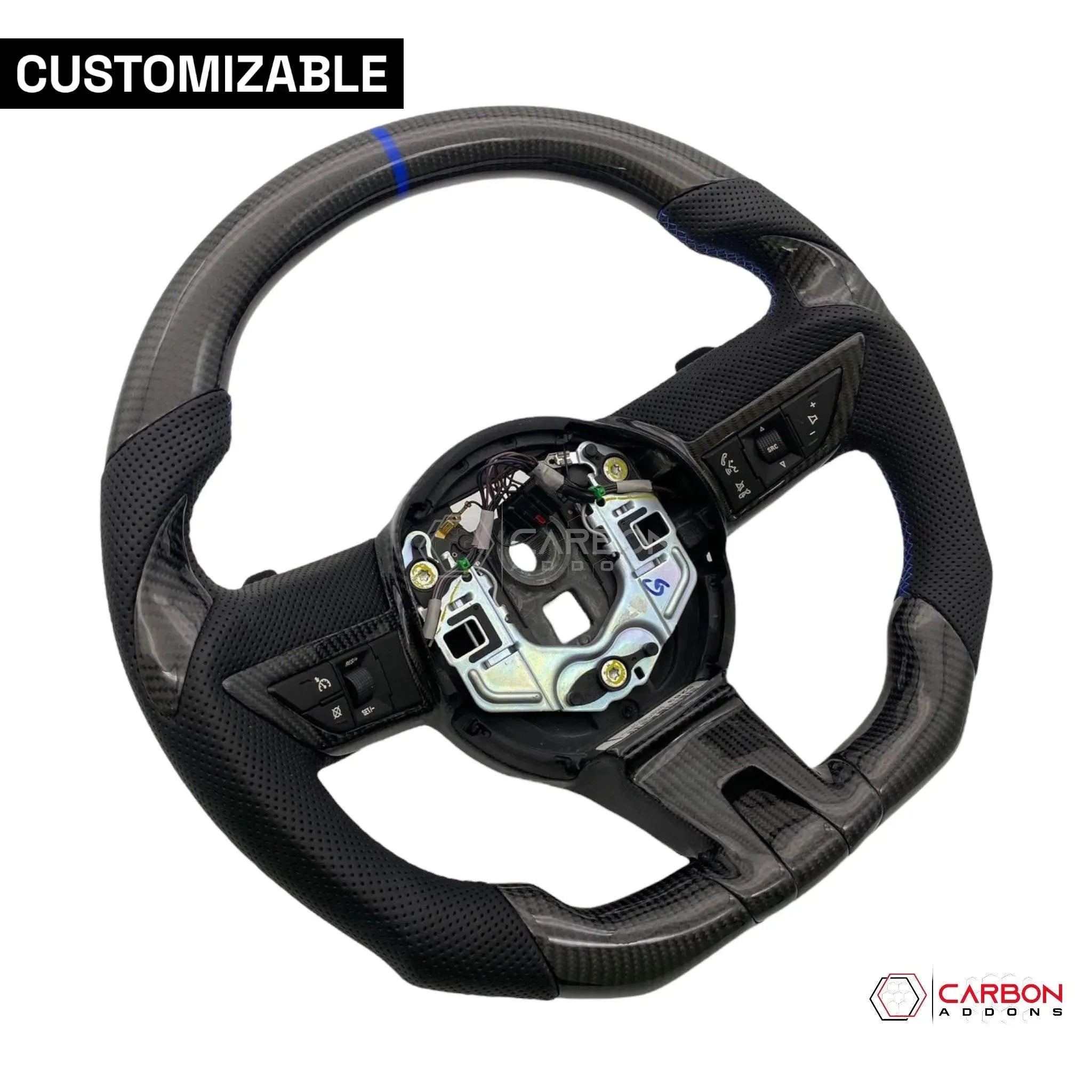Customizable Carbon Fiber Steering Wheel for Chevy Camaro 2010-2012 - carbonaddons Carbon Fiber Parts, Accessories, Upgrades, Mods