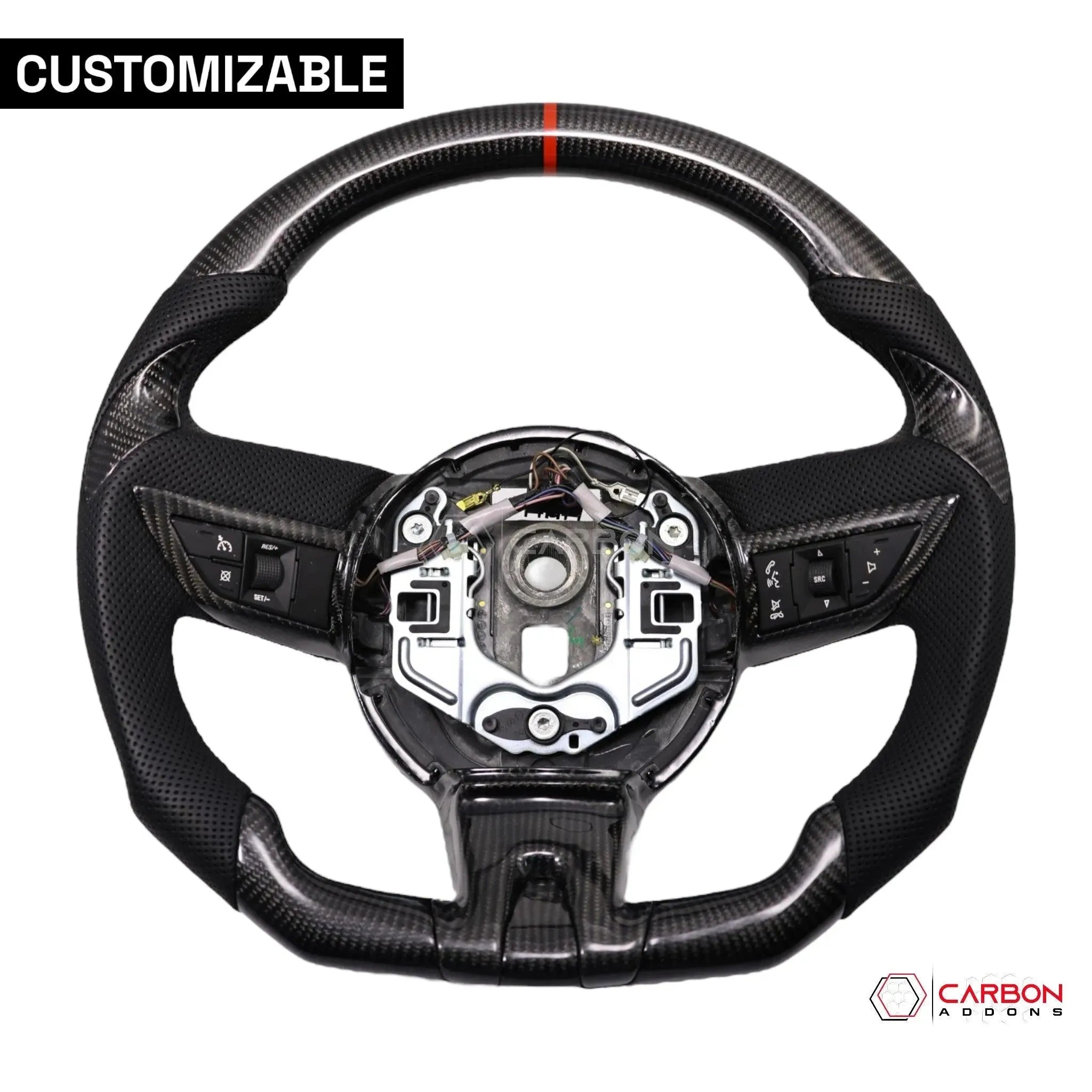 Customizable Carbon Fiber Steering Wheel for Chevy Camaro 2010-2012 - carbonaddons Carbon Fiber Parts, Accessories, Upgrades, Mods